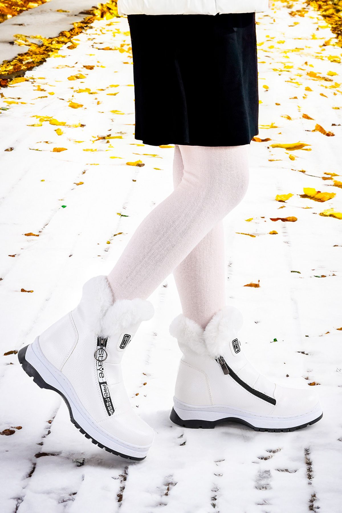 Kiko Kids 250 Rugan Çatlak Fermuarlı Kız Çocuk Bot Ayakkabı