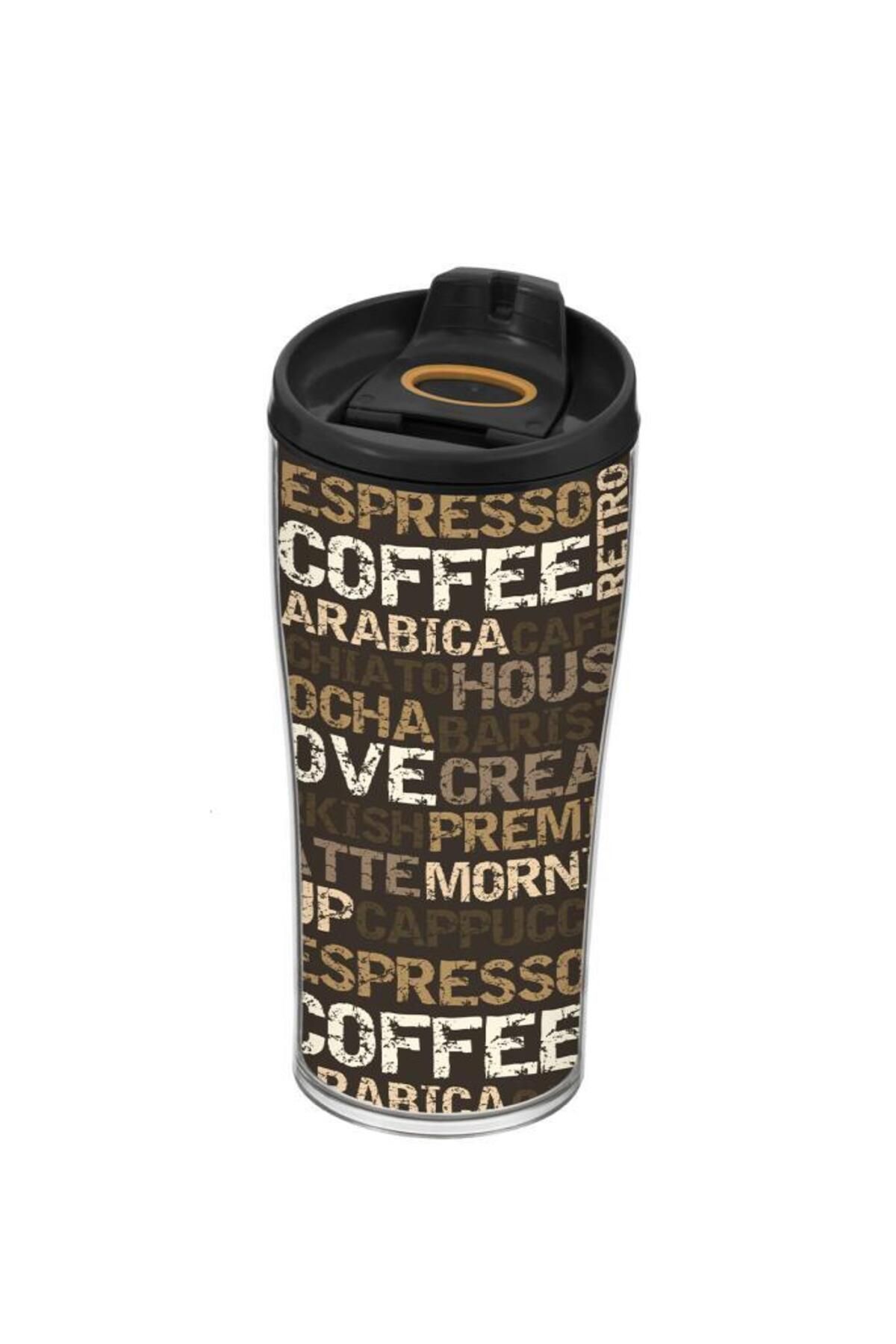 Herevin 440 Cc Desenli Konik Kahve Bardağı-yazılı Coffee