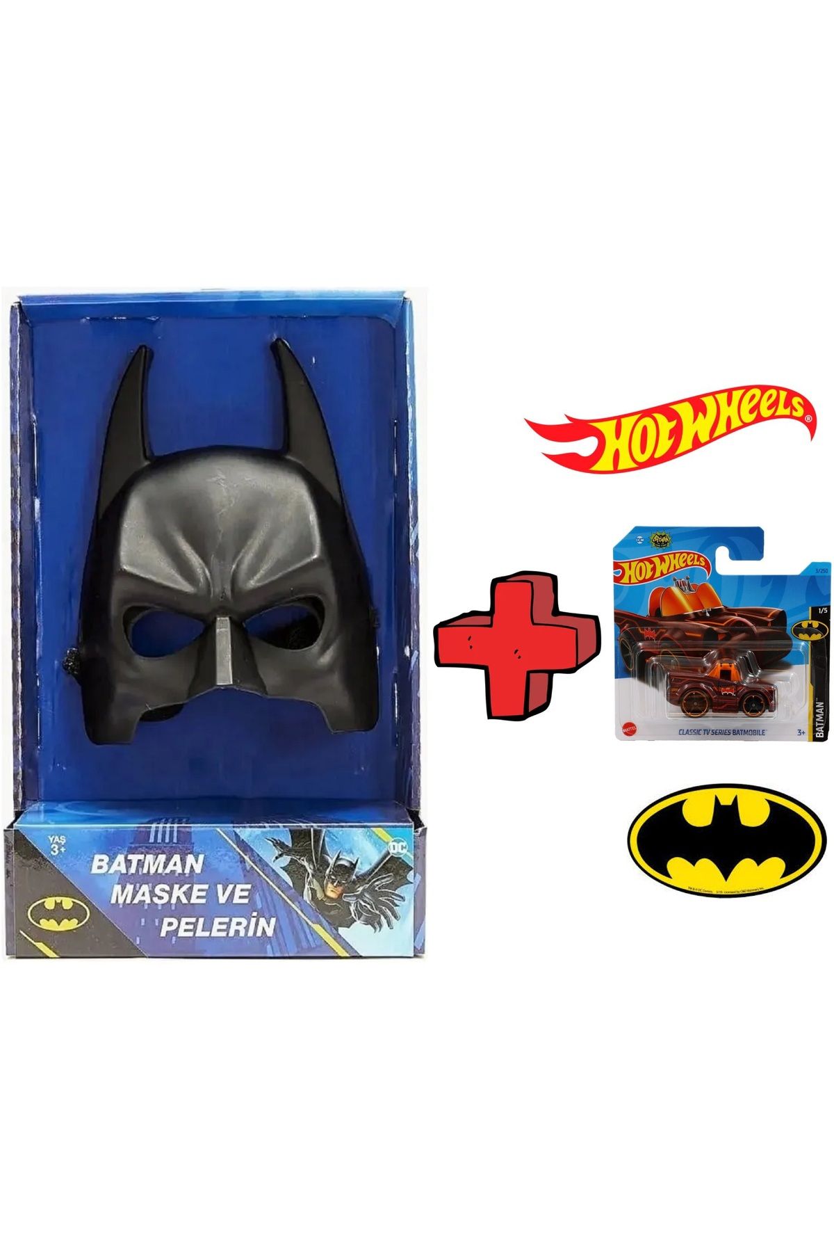 Batman 2 Set Kostüm Ve Batmobile Aracı Maskesi Pelerini Kostümü Arabası Oyuncak Araba Maske