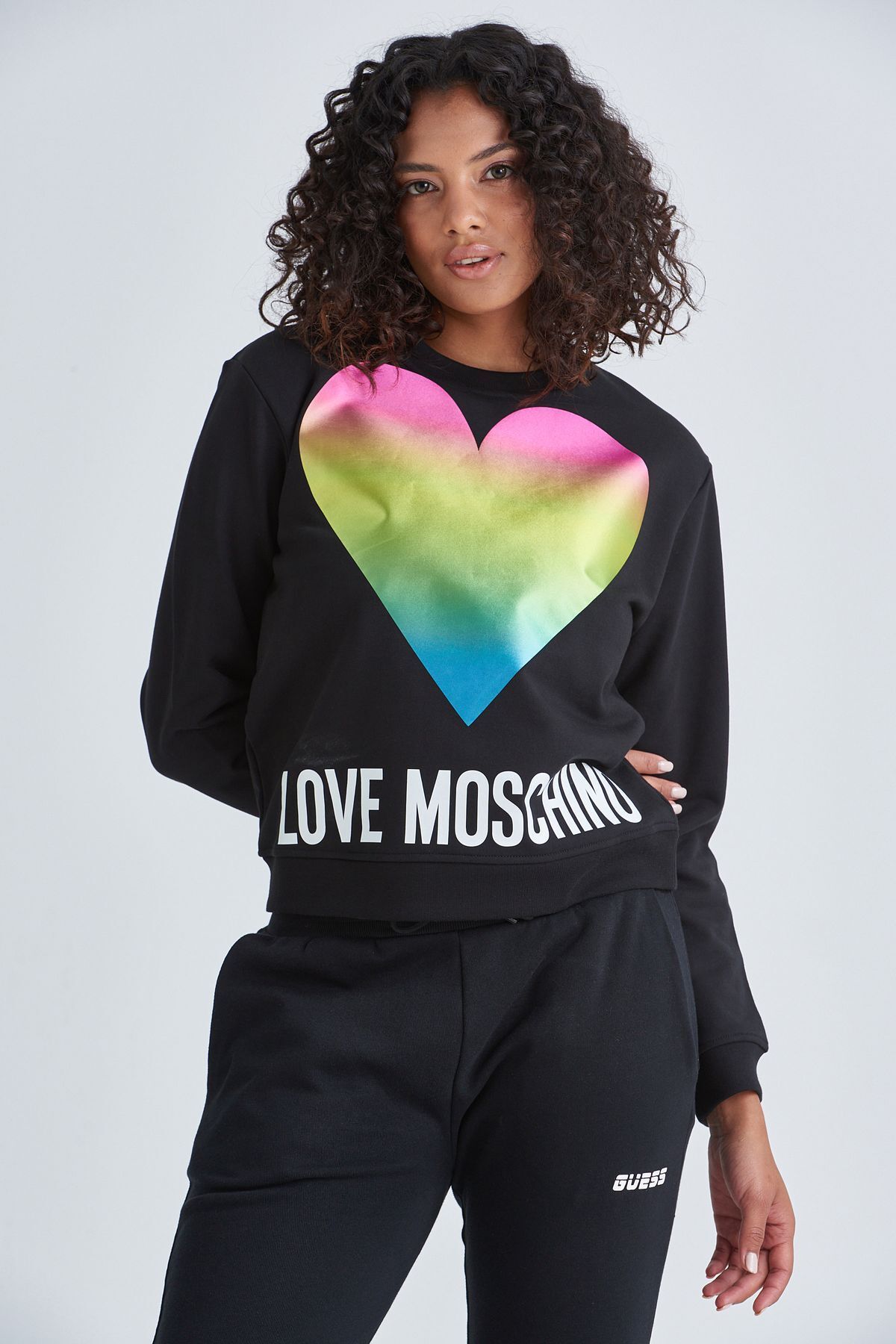 Moschino Renkli Basklı Kadın Sweatshirt