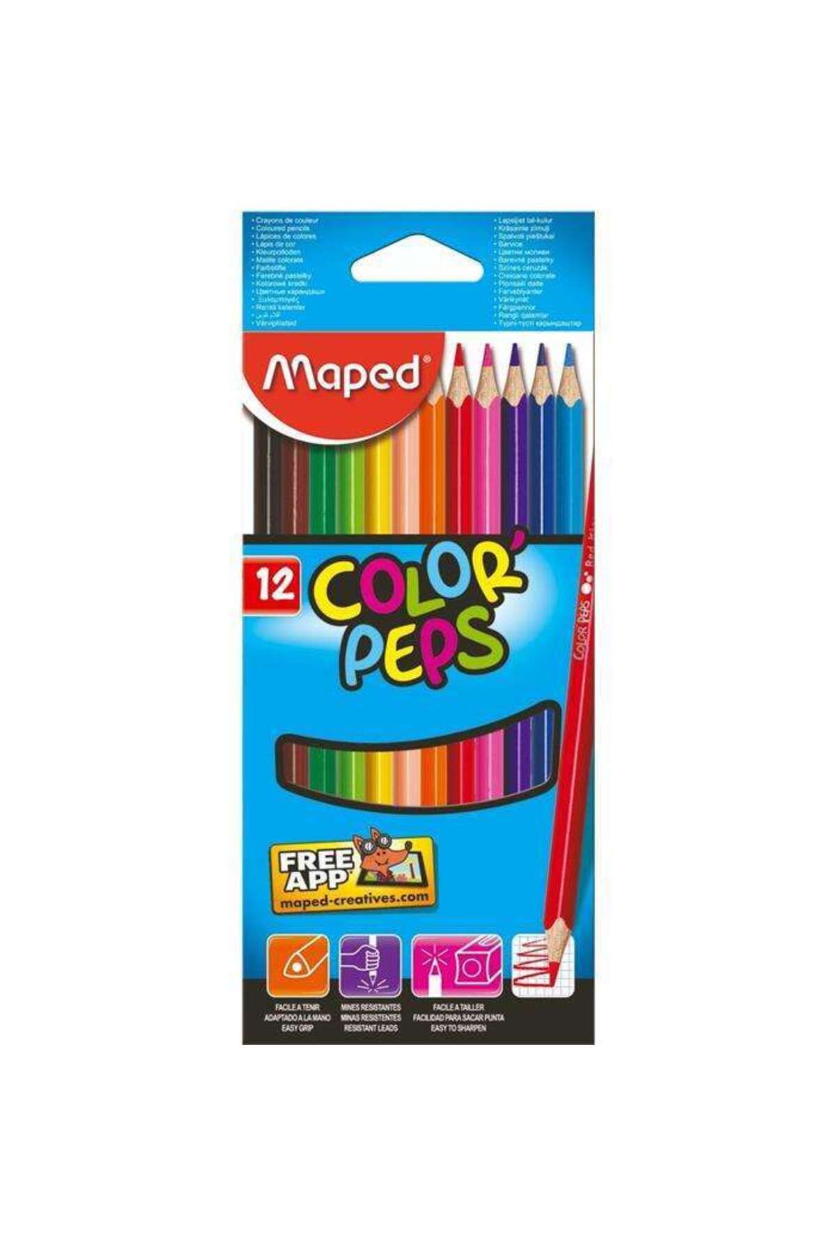 Maped Color Peps Kuru Boya Kalemi 12 Renk