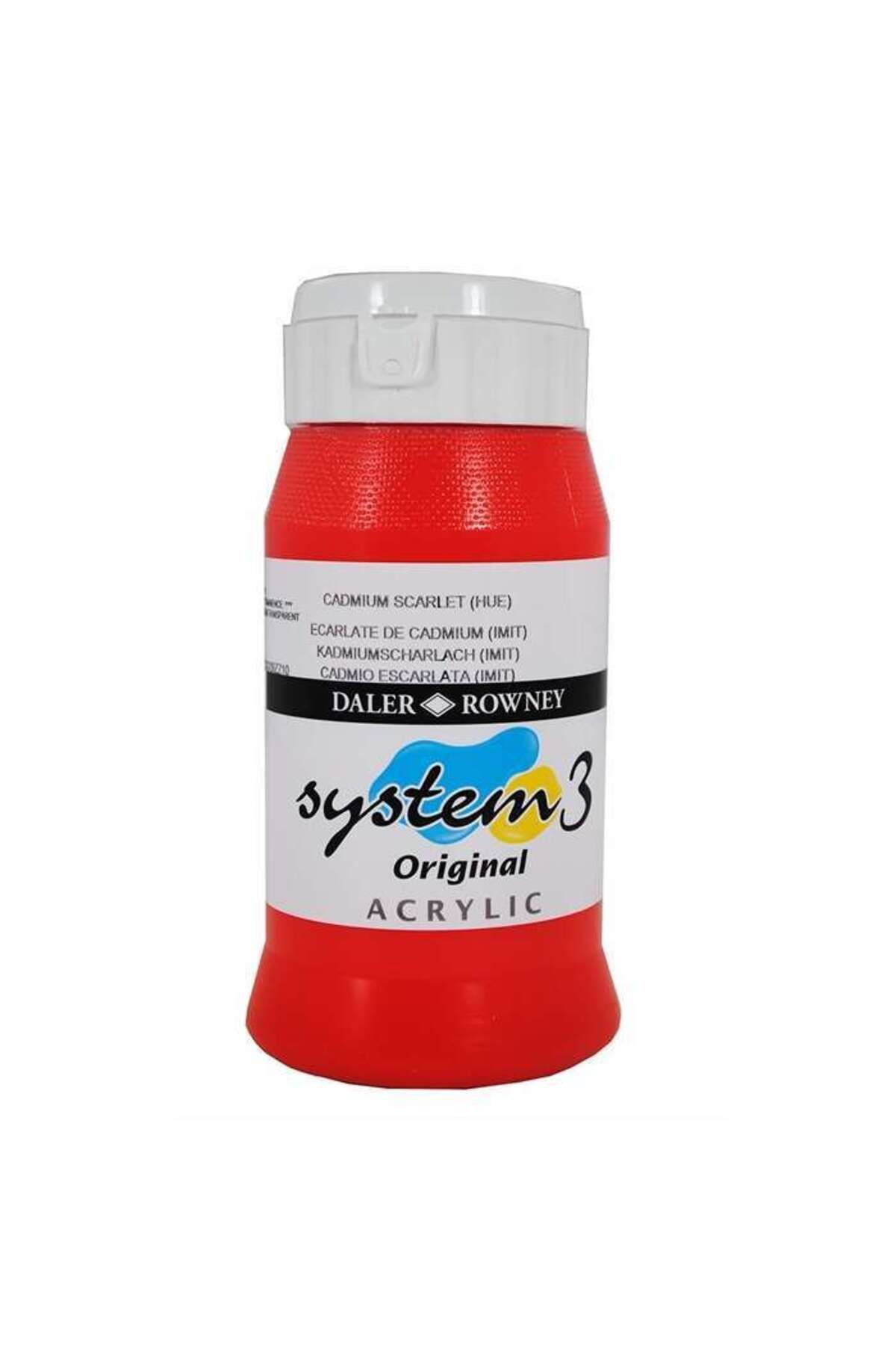 Daler Rowney System3 Akrilik Boya 500 ml Cadmium Scarlet Hue 511