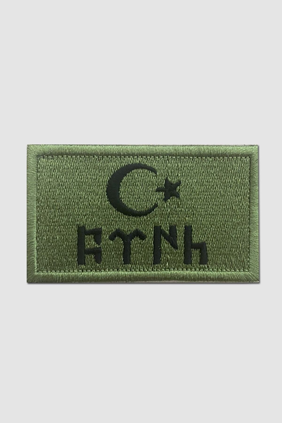 PEÇ Asker Yeşili, Türk Bayrağı Cırtlı Nakışlı Arma, , Yama, Airsoft