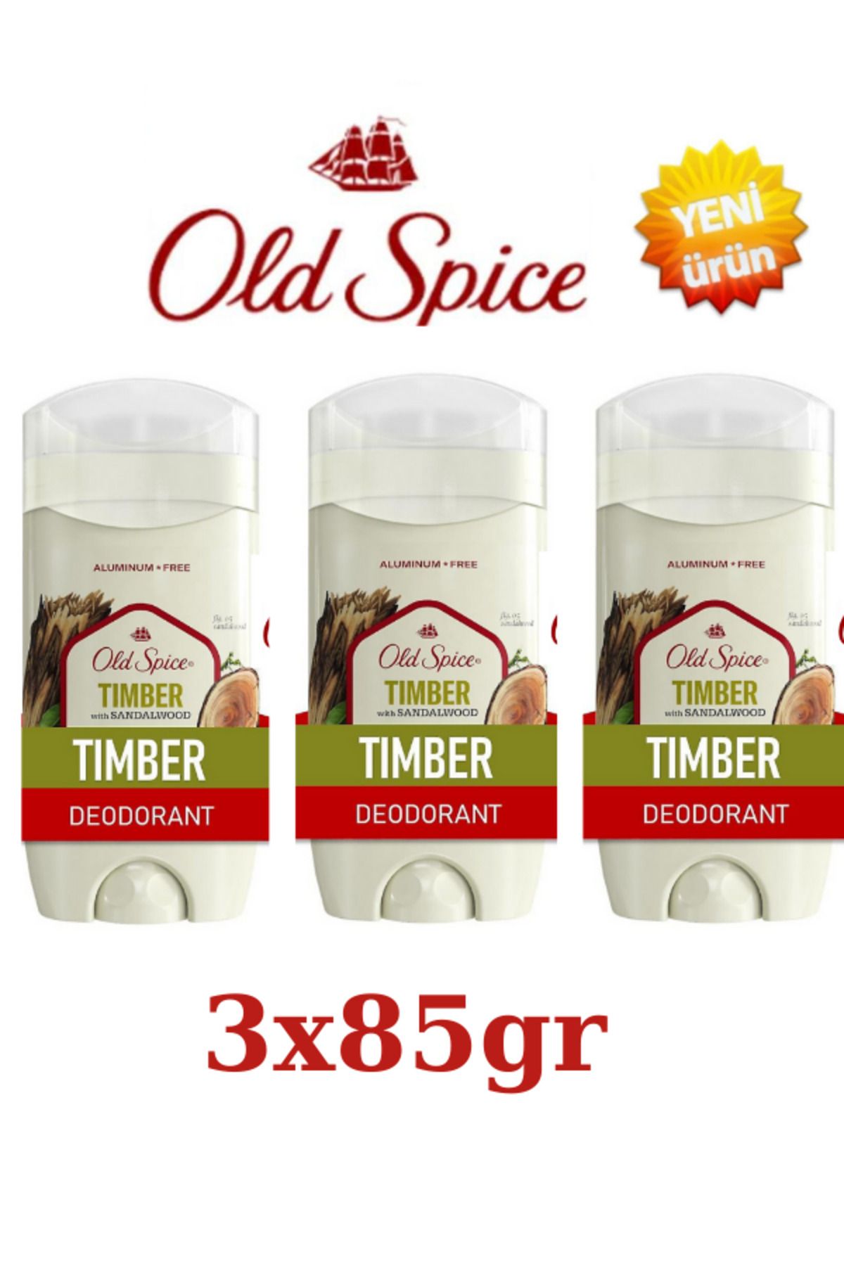 Old Spice Timber With Sandalwood Deodorant Roll-on Ve Stick 3*85gr Koltuk Altı Roll-on Stick.(İTHAL ÜRÜN)