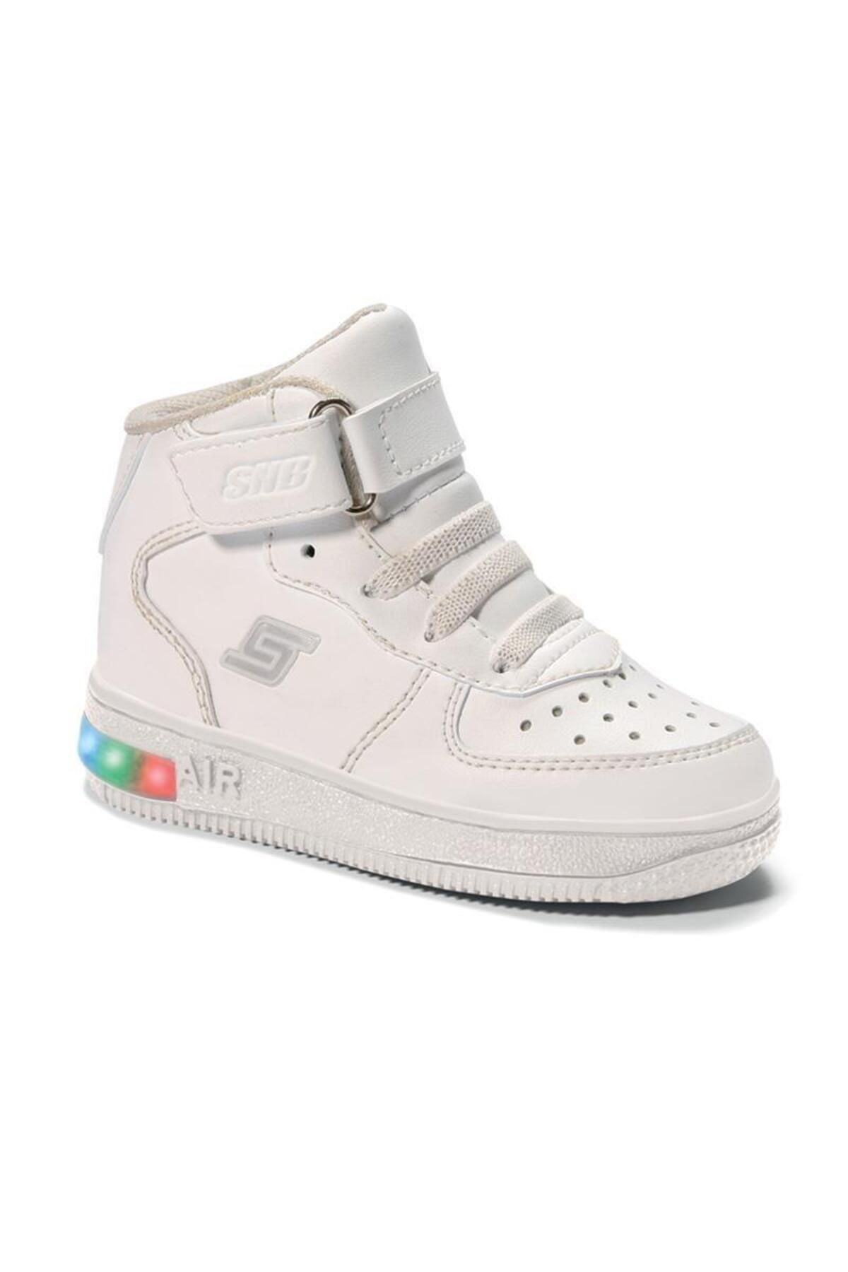 Sanbe 9304 Unisex Bebek Beyaz Işıklı Bilekli Sneaker