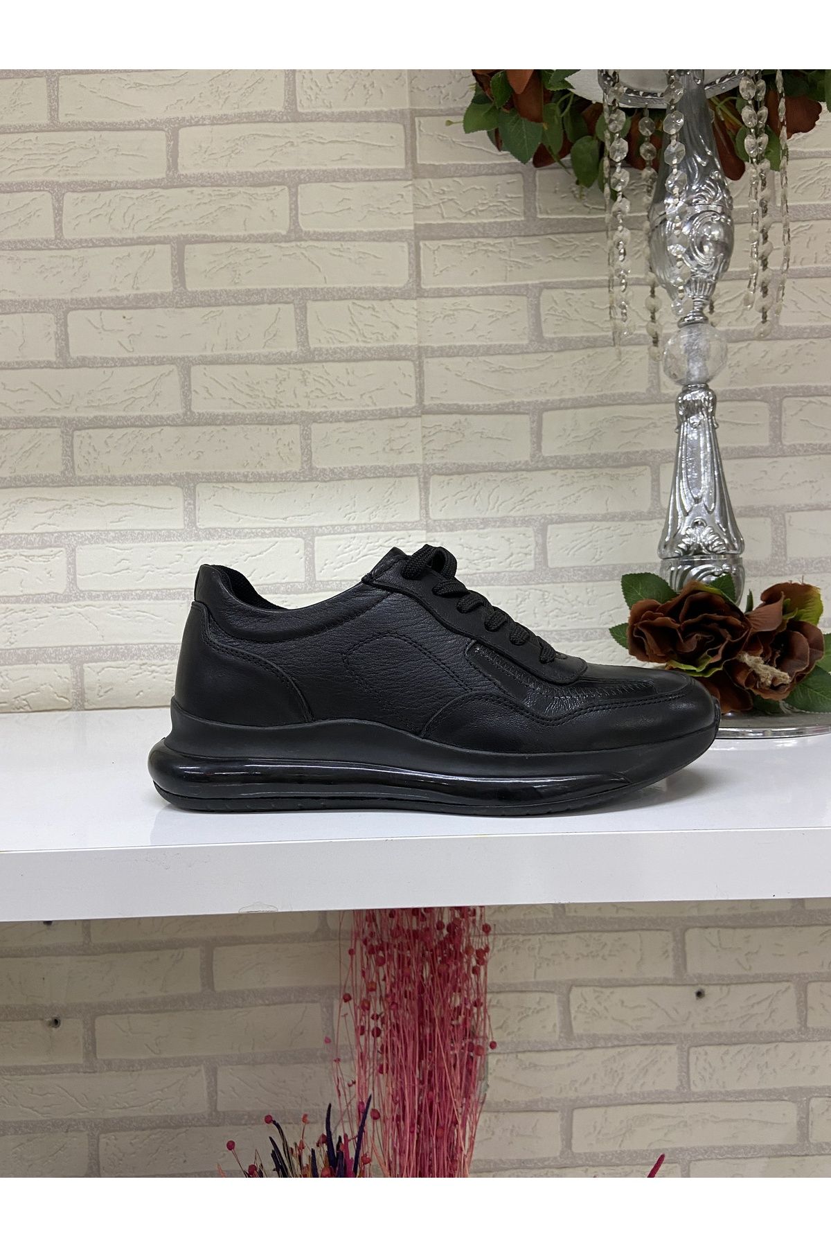 PUNTO hakiki deri siyaherkek ortapedik air sport casual ayakkabı