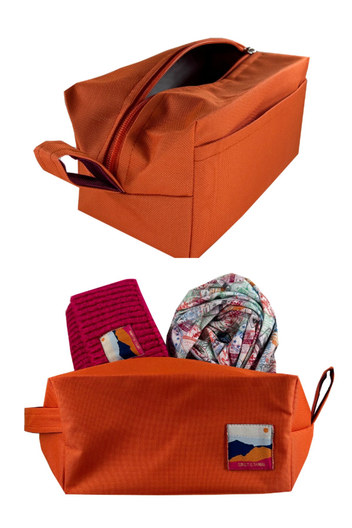 Sofist İstanbul Orange Make Up & Travel Bag Organizer Turuncu Mini Makyaj ve Seyahat Çantası