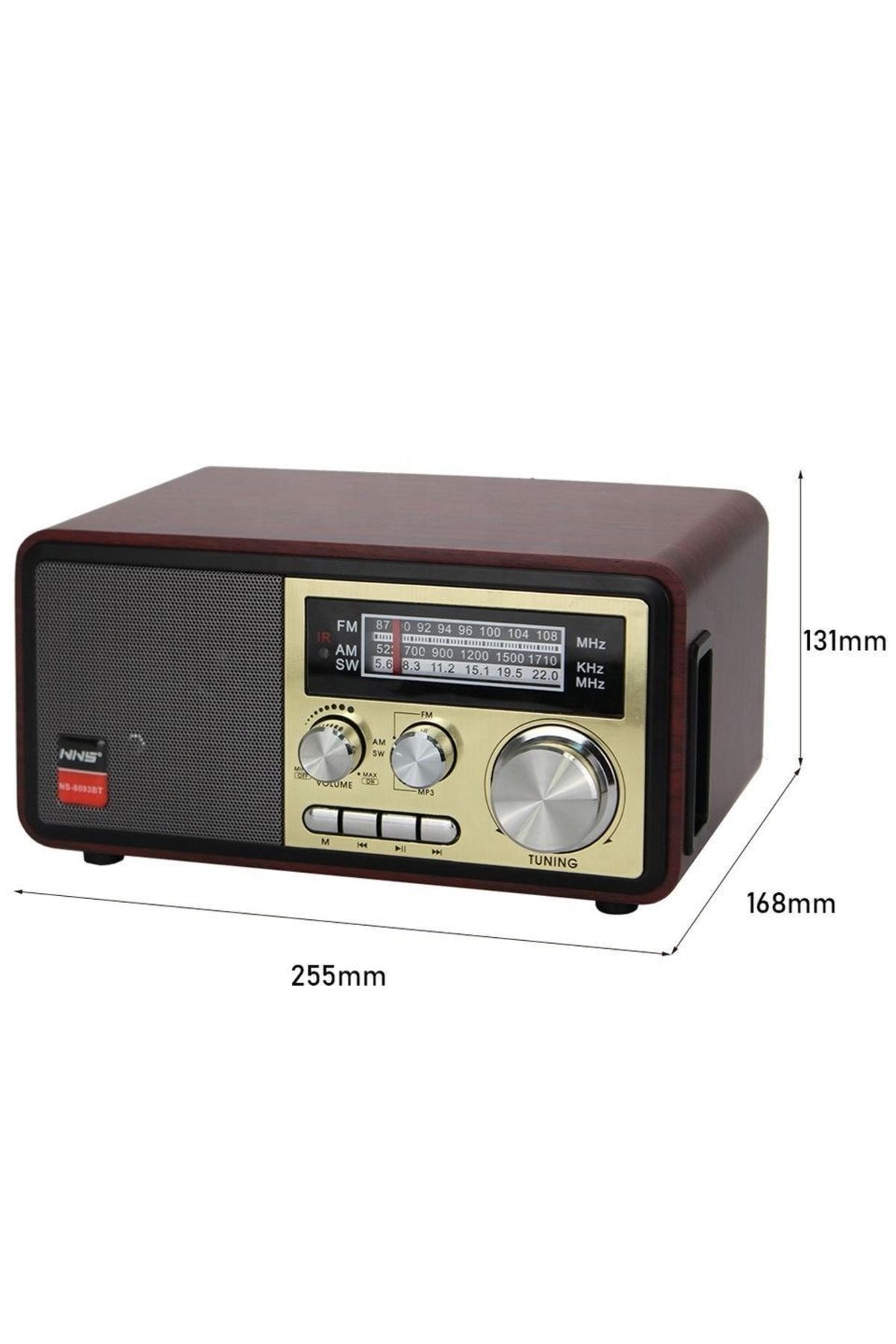 Concord Ns-8093 Bluetoothlu Ahşap Nostaljik Radyo Mp3 Çalar Fm Radyo Taşınabilir ns8093bt