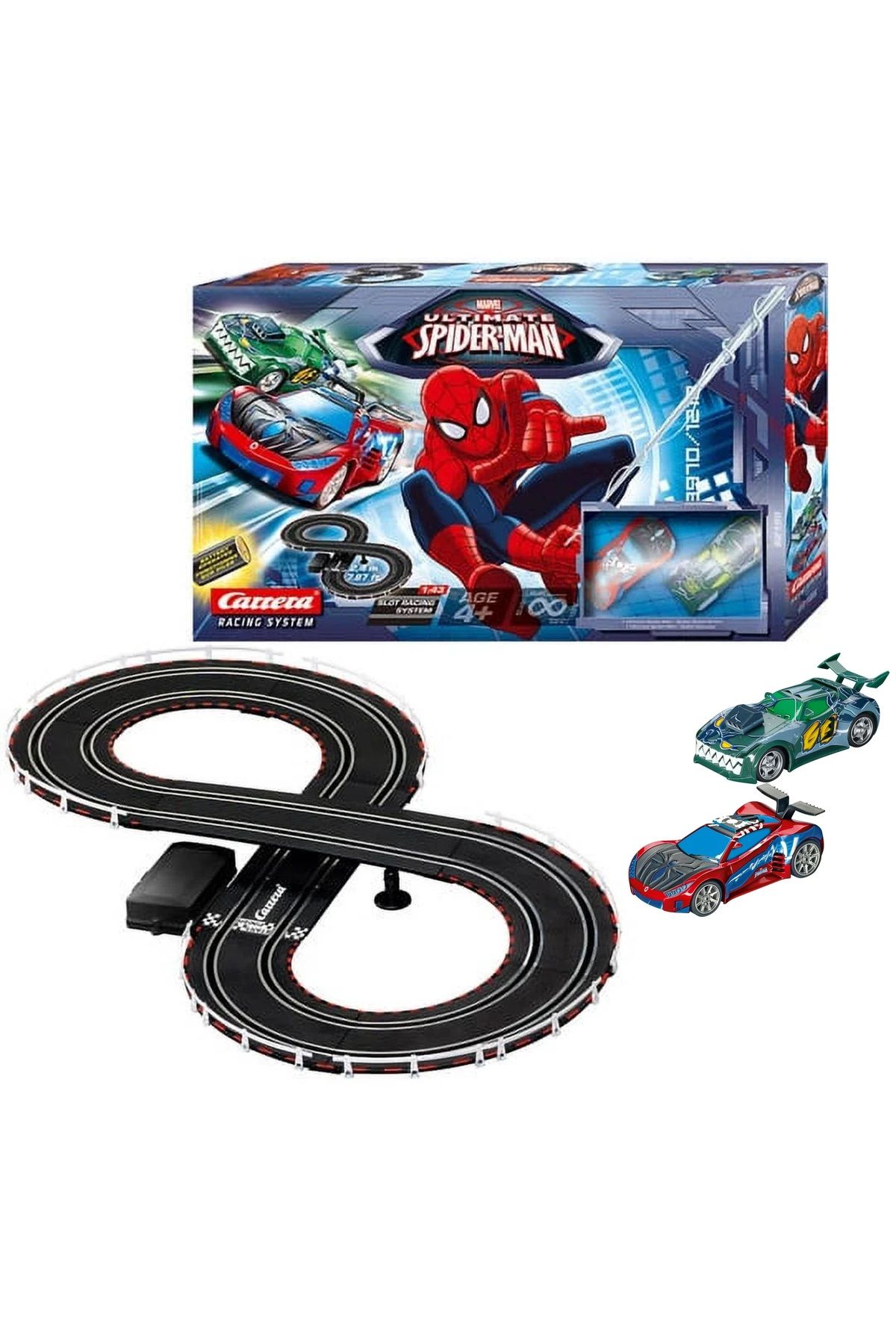 Spiderman Yarış Seti Kumandalı Pist Spiderman Arabası Set Carrera Oyuncak Araba Spider-Man Örümcek Adam Aracı