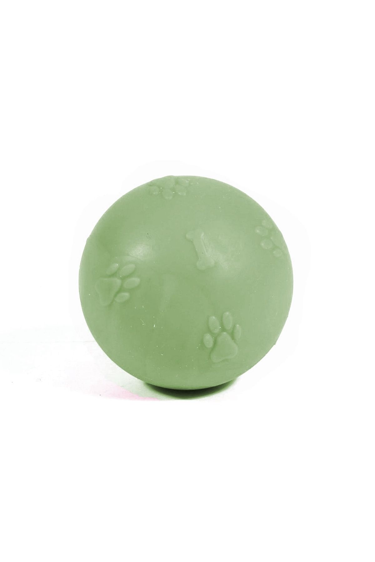 Markapet Pati Desenli Termoplastik Sert Köpek Oyun Topu 6 cm Small Yeşil