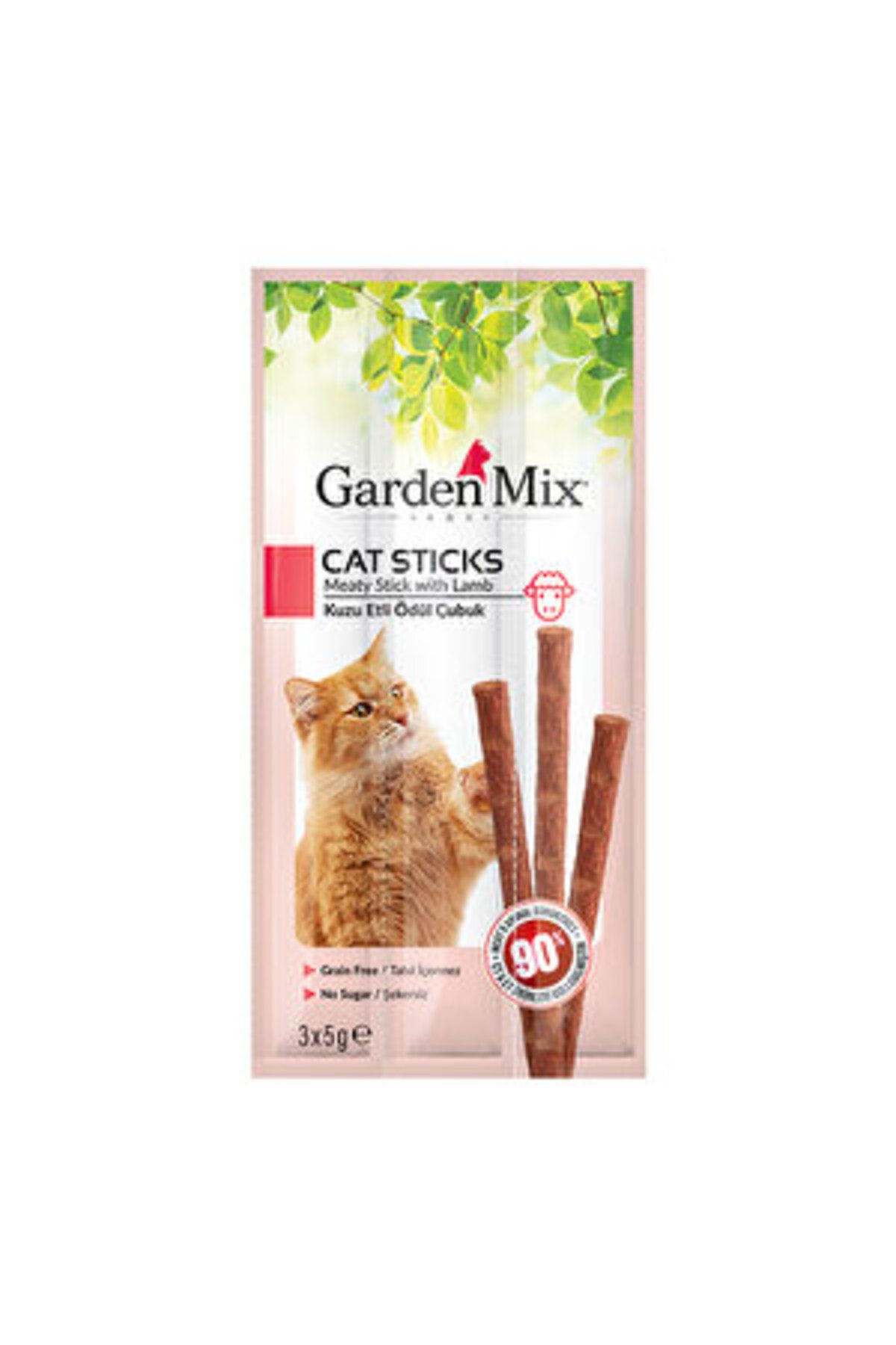 Garden Mix Kuzu Etli Kedi Stick Ödül Maması 3 x 5 gr ( 1 ADET ) ( PETSHOP )