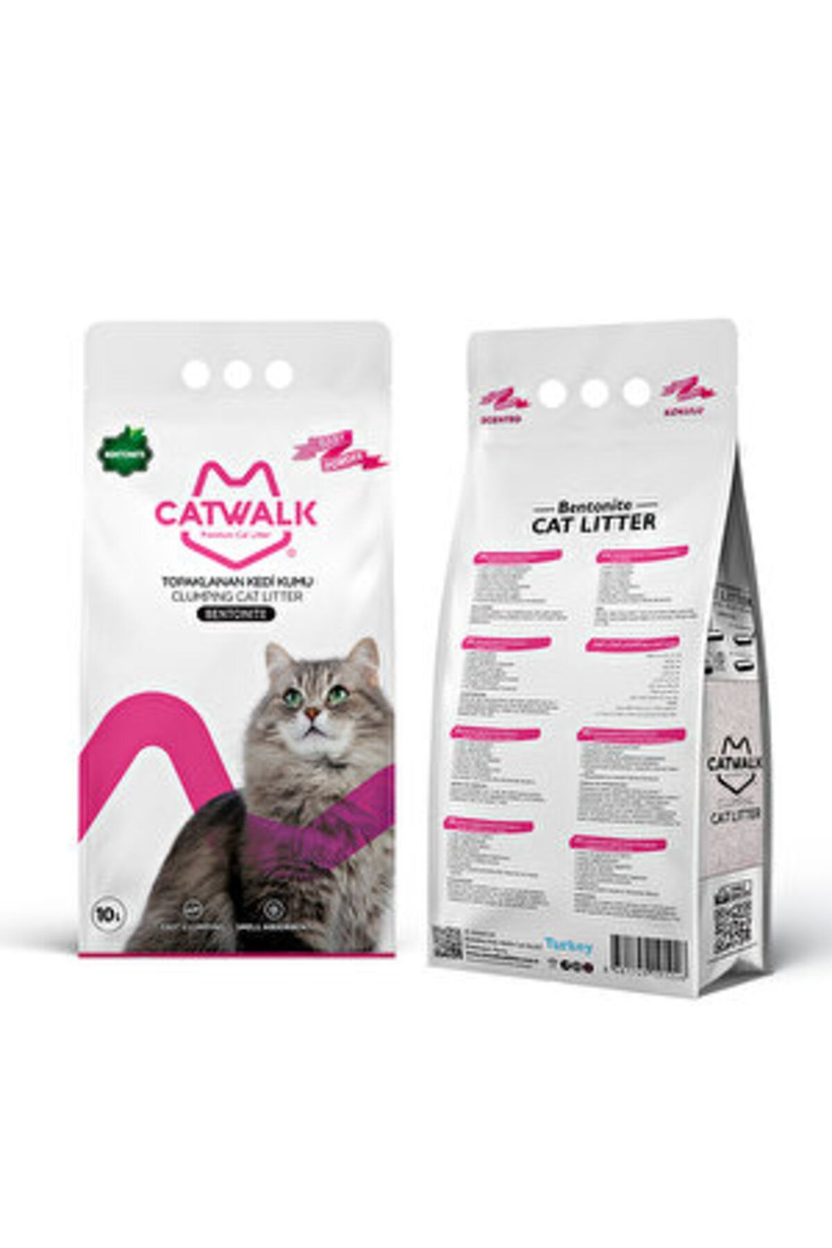 Catwalk Natural Kedi Kumu 10 L ( 1 ADET ) ( BİR ADET 85 GRAM MAMA HEDİYE )