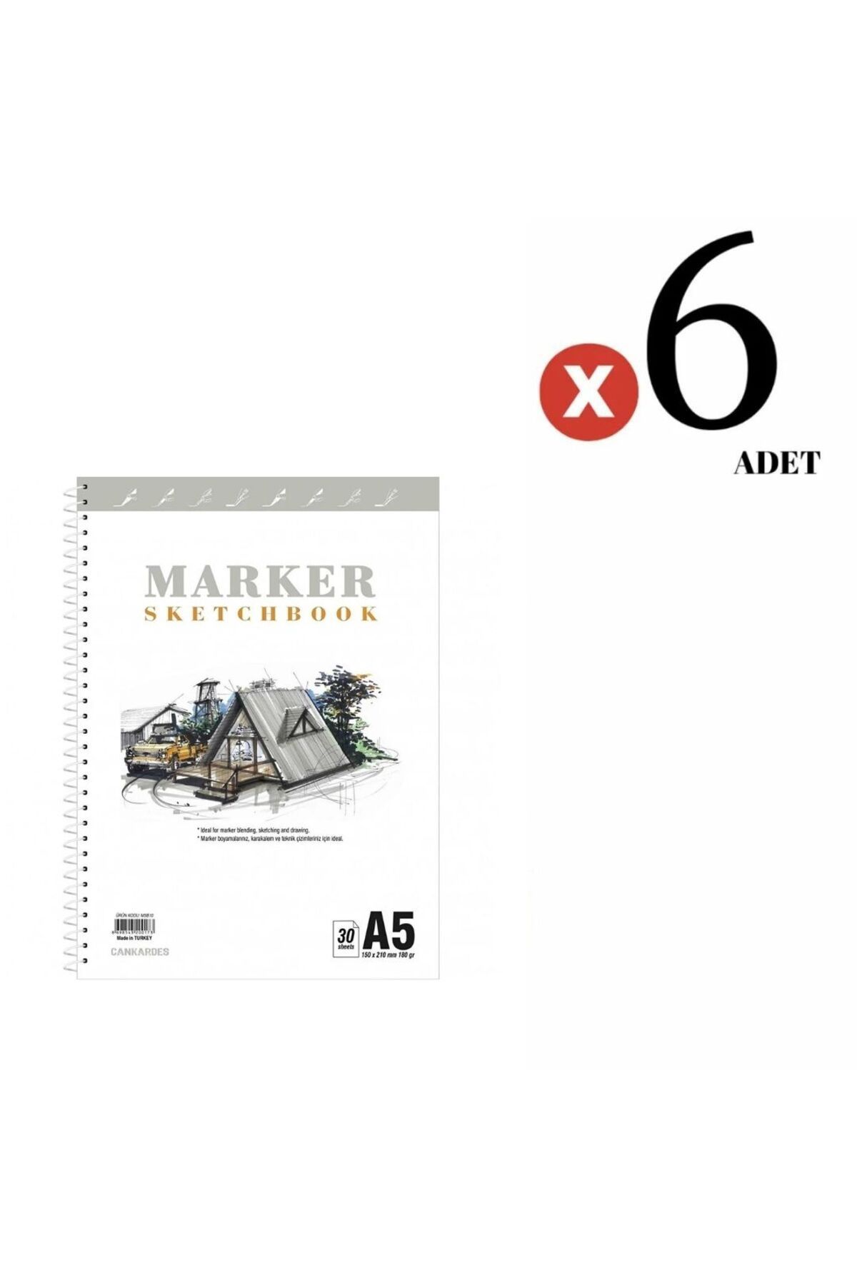 copic Marker Defteri Sketchbook A5 30 Yaprak. 6 Adet SET