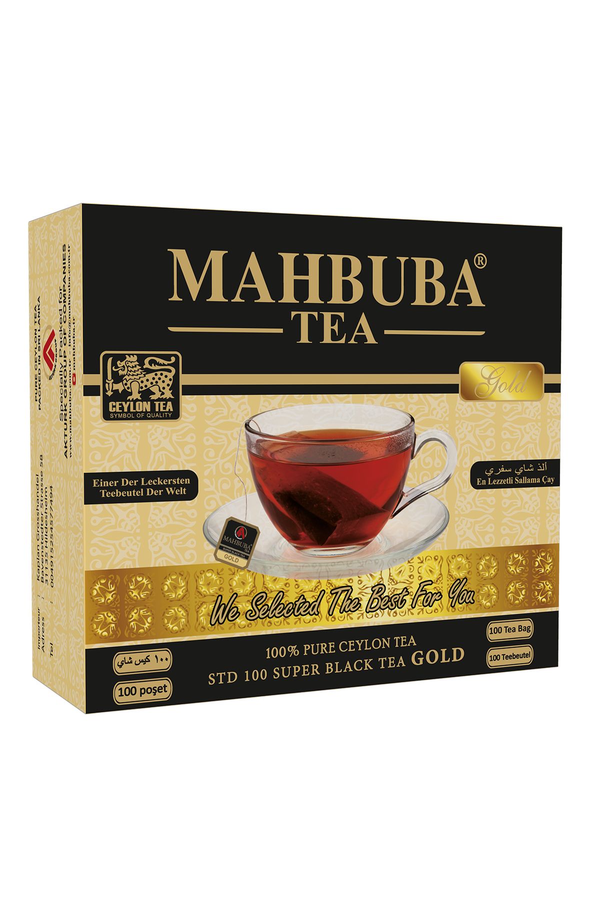 Mahbuba Tea Std 100 Ithal Seylan Sri Lanka Ceylon Kaçak Sallama Süzen Bardak Poşet Siyah Yaprak Çayı 100x2gr