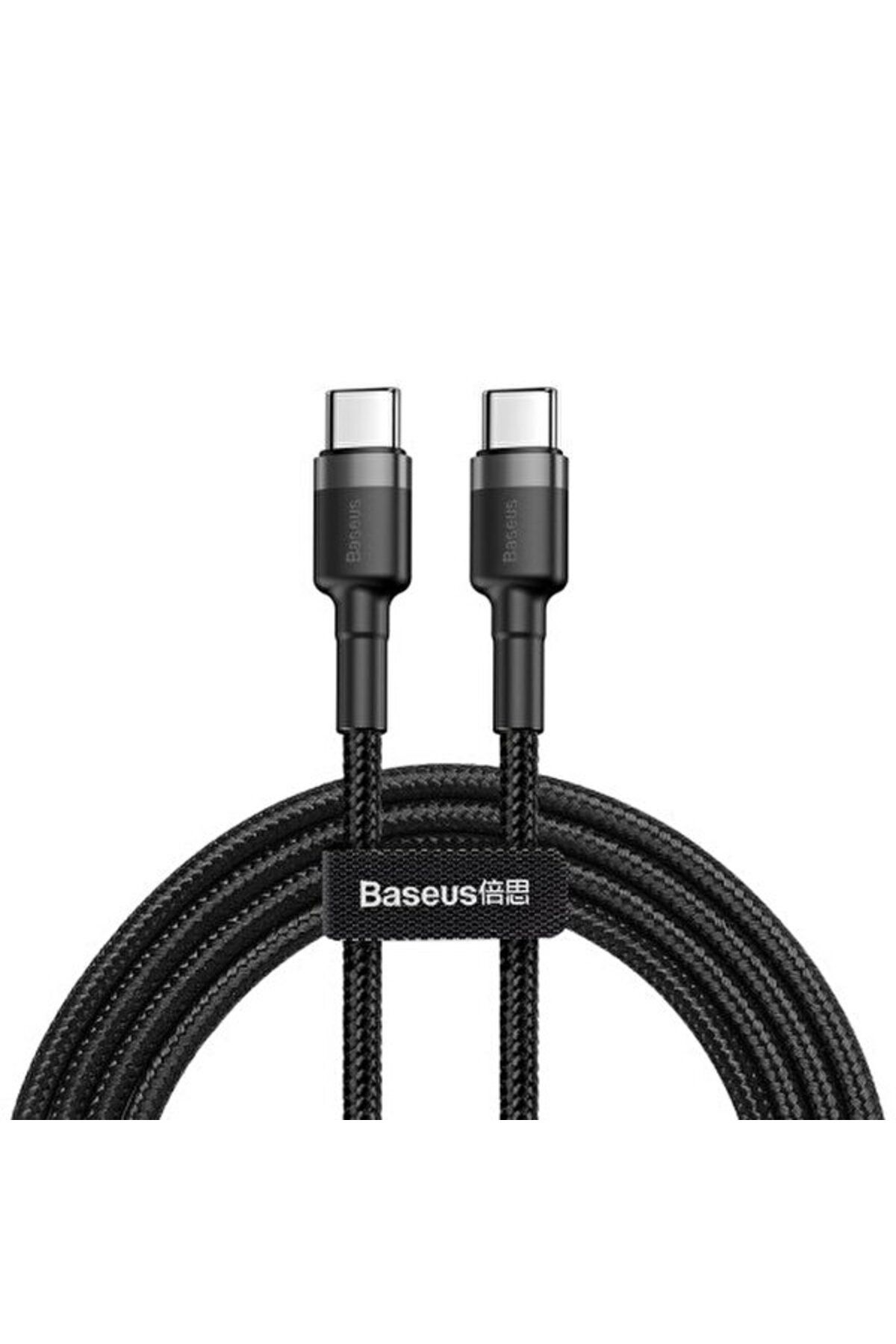 Baseus Cafule Type-C 20V 3 A 1M Pd2.0 60W Flaş Şarj USB Kablo (Gri+Siyah)