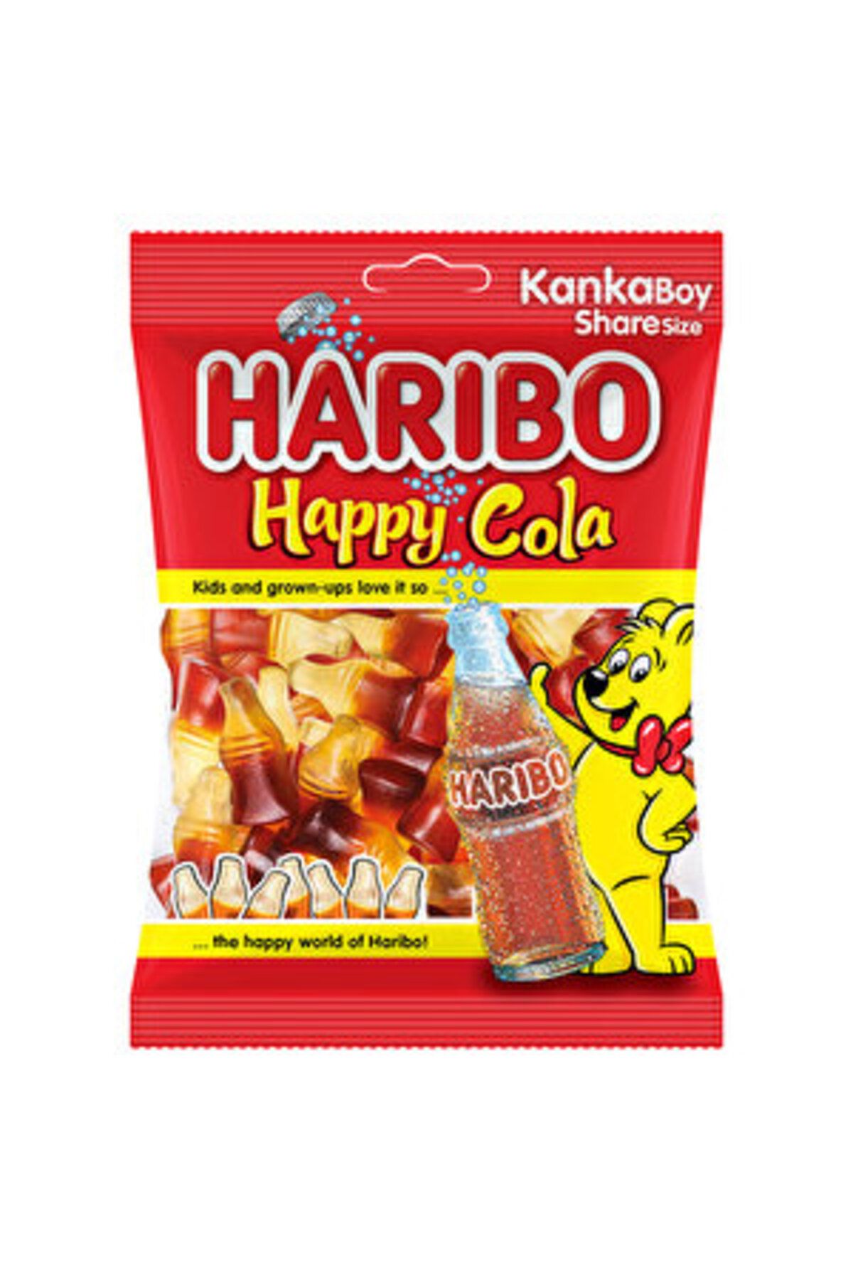 Haribo ( 5 ADET ) Haribo Jelly Happy Cola Bag Aromalı Yumuşak Şeker 80 gr