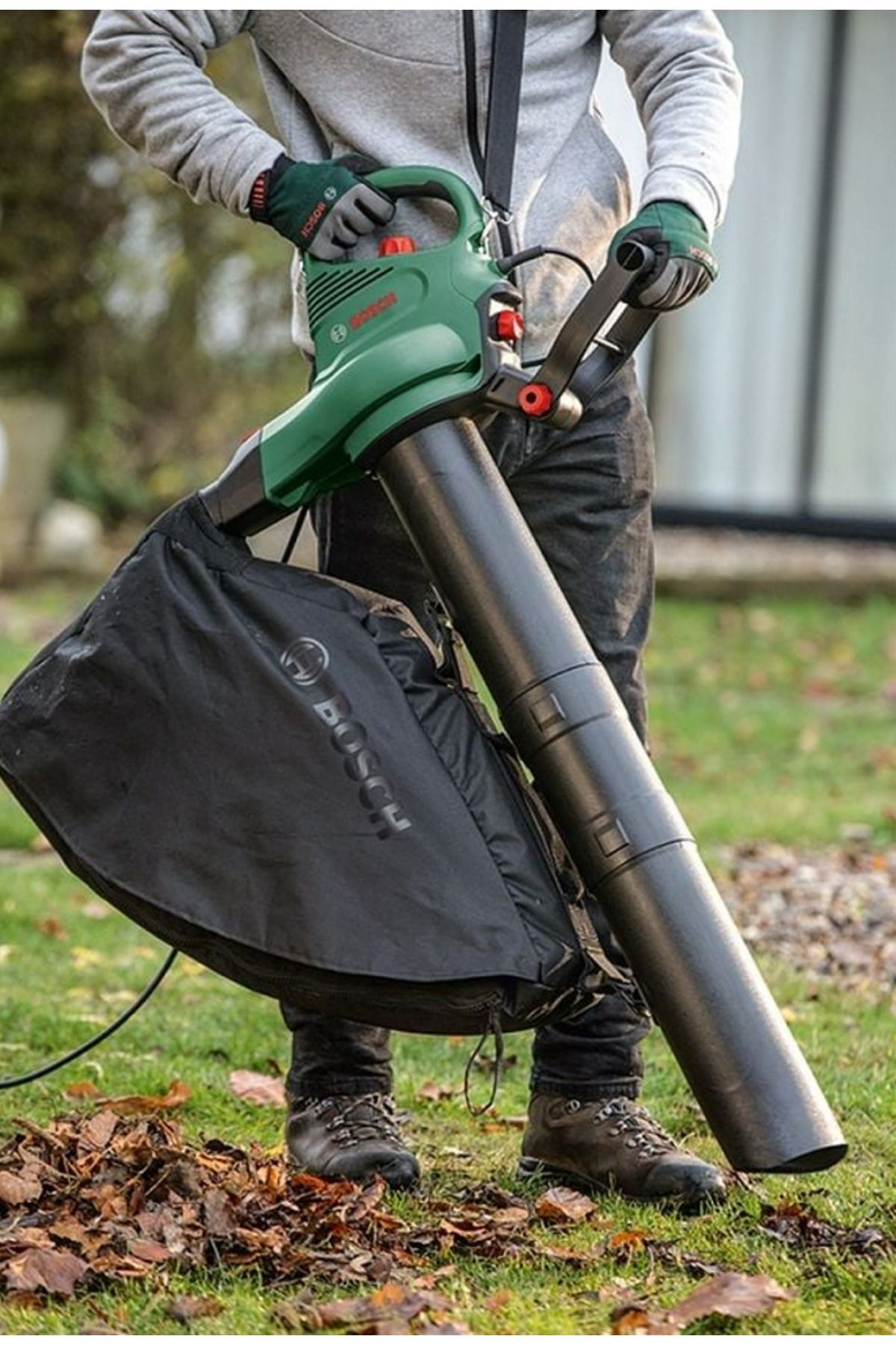 Bosch Yaprak Süpürme ve Üfleme Makinesi Sessiz Çok Amaçlı Bahçe Temizliği