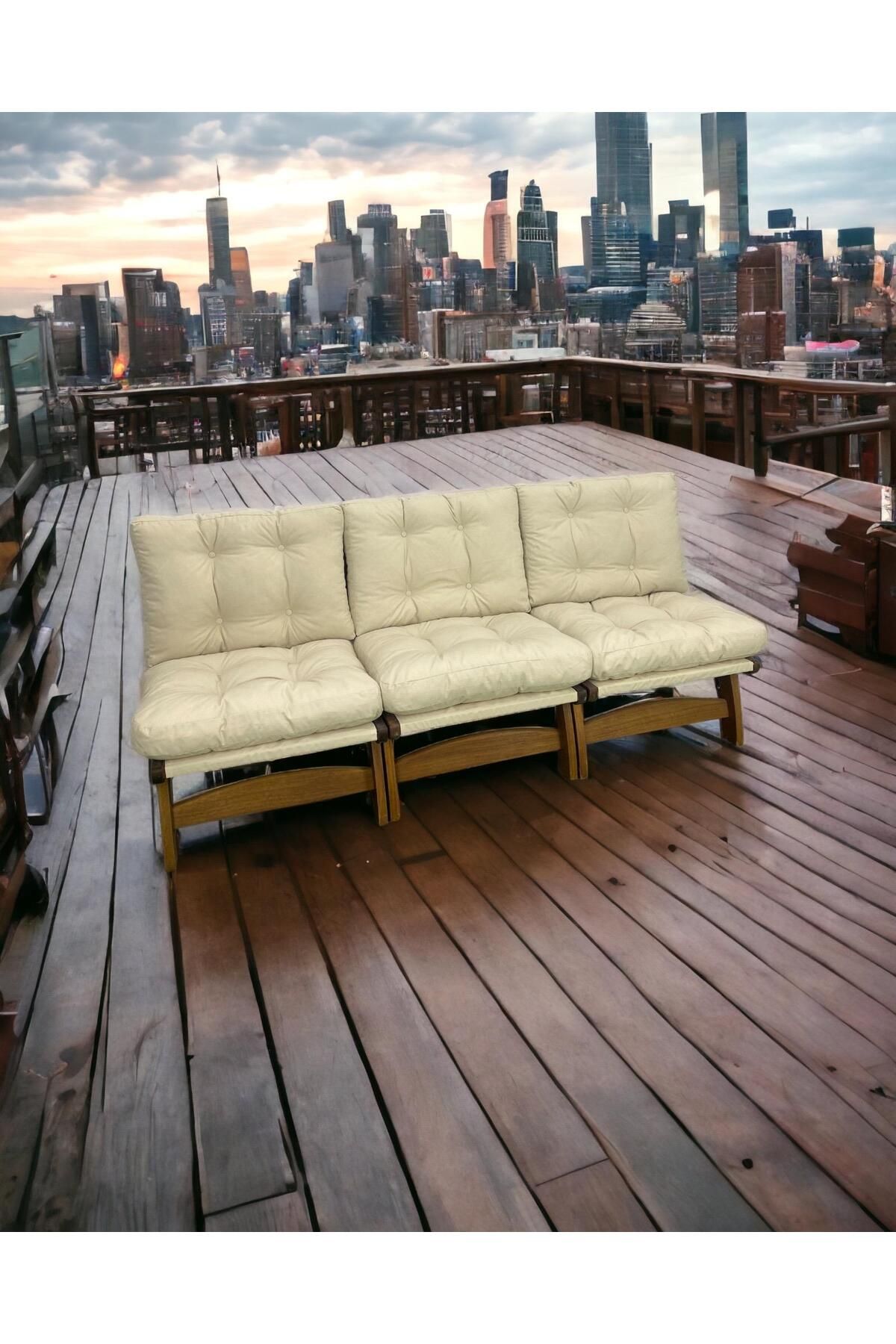 Intersystem Comfort Sofa, Üçlü Dış Mekan Iroko Koltuk, Koltuk, Iroko