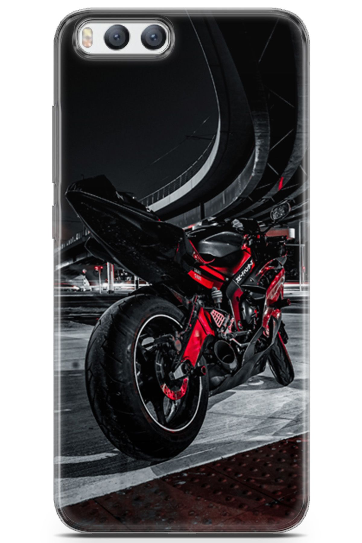 Lopard Xiaomi Mi 6 Enjoy Parlak Kılıf Milano 18 Kırmızı Motosiklet