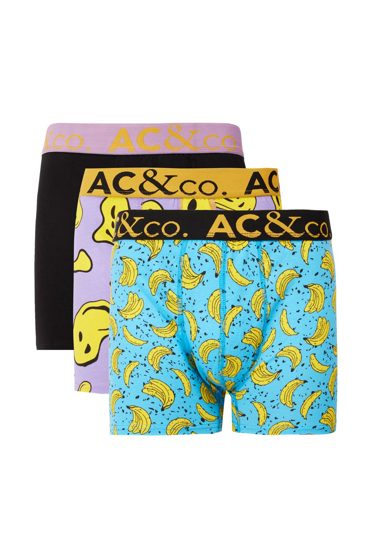 AC&Co / Altınyıldız Classics Erkek Karışık Pamuklu Esnek Desenli 3'lü Boxer Paketi