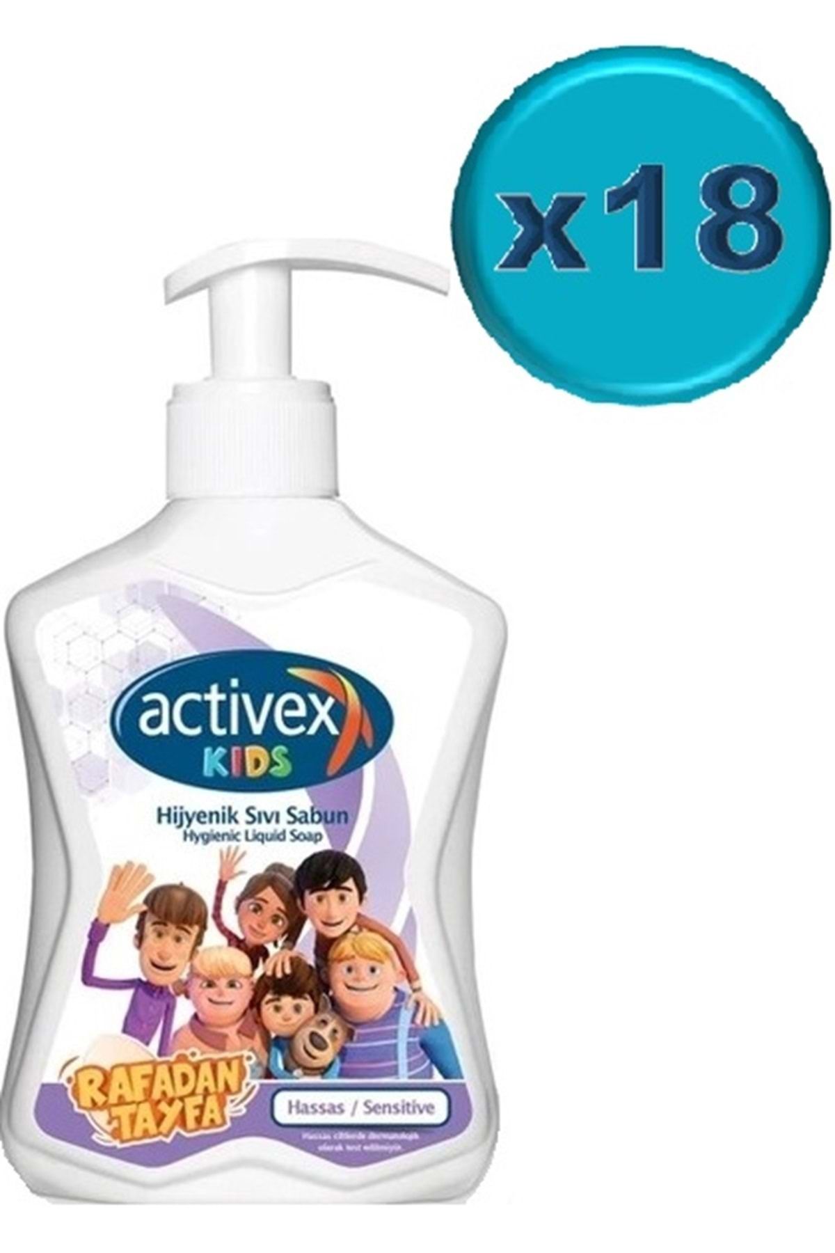 Activex Antibakteriyel Sıvı Sabun Hassas/sensitive 300ml Pompalı (RAFADAN TAYFA SERİSİ) (18 Lİ SET)
