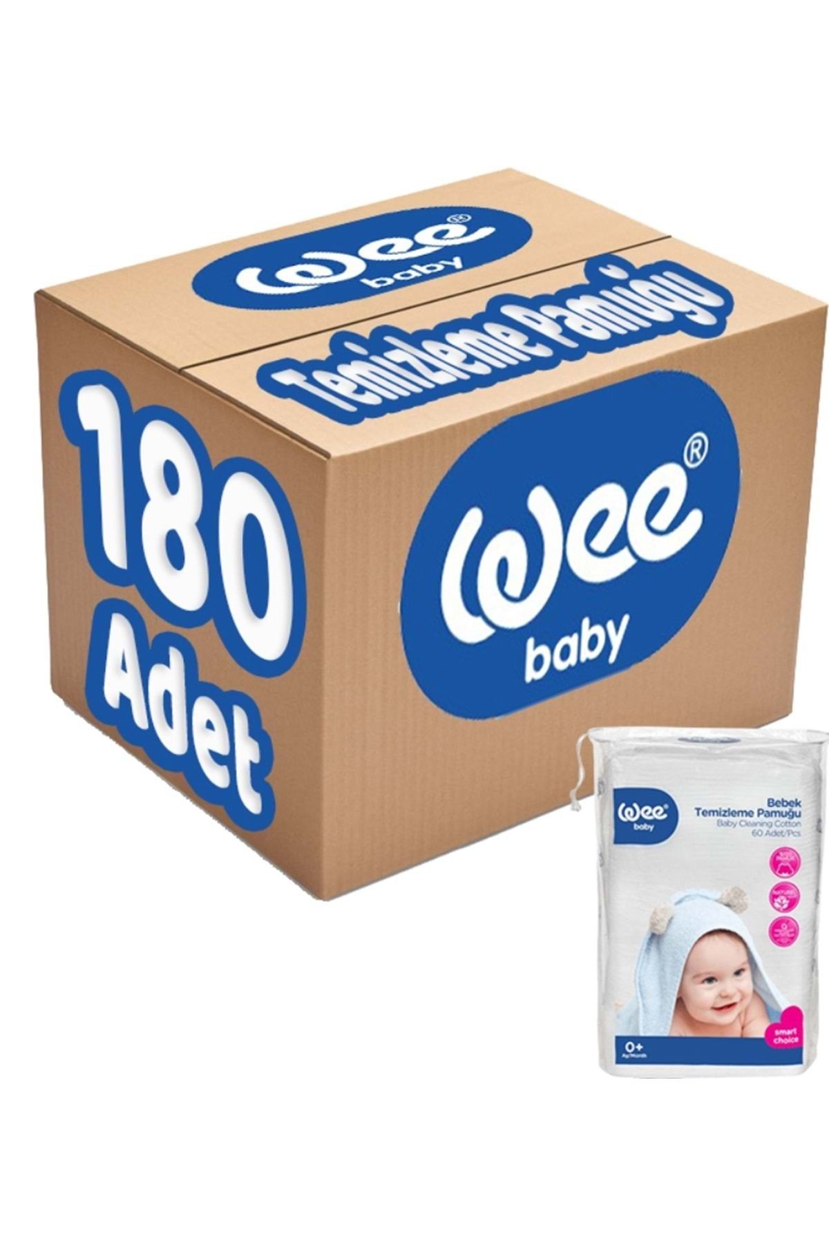 Wee Baby Bebek Temizleme Pamuğu 180 Adet (3pk*60)