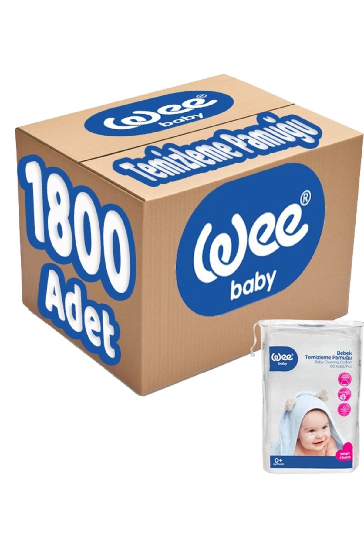 Wee Baby Bebek Temizleme Pamuğu 1800 Adet (30pk*60)