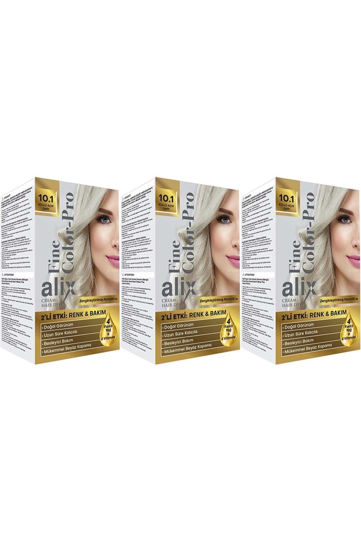 Alix 50ml Kit Saç Boyası 10.1 Küllü Açık Sarı (3 Lü Set)