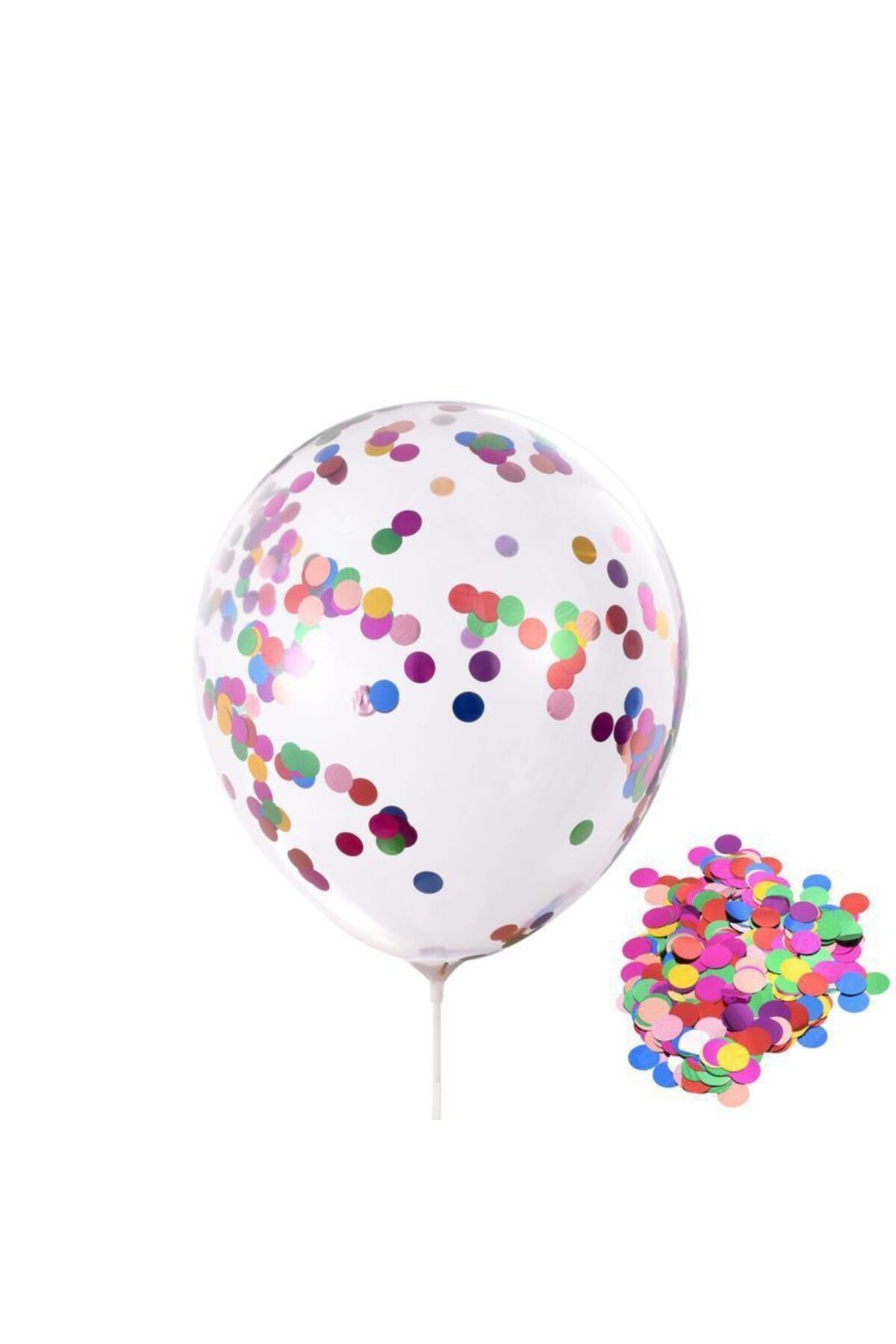 pazariz Pazarız Konfetili Balon Pullu Şeffaf Balon Seti 30 Adet