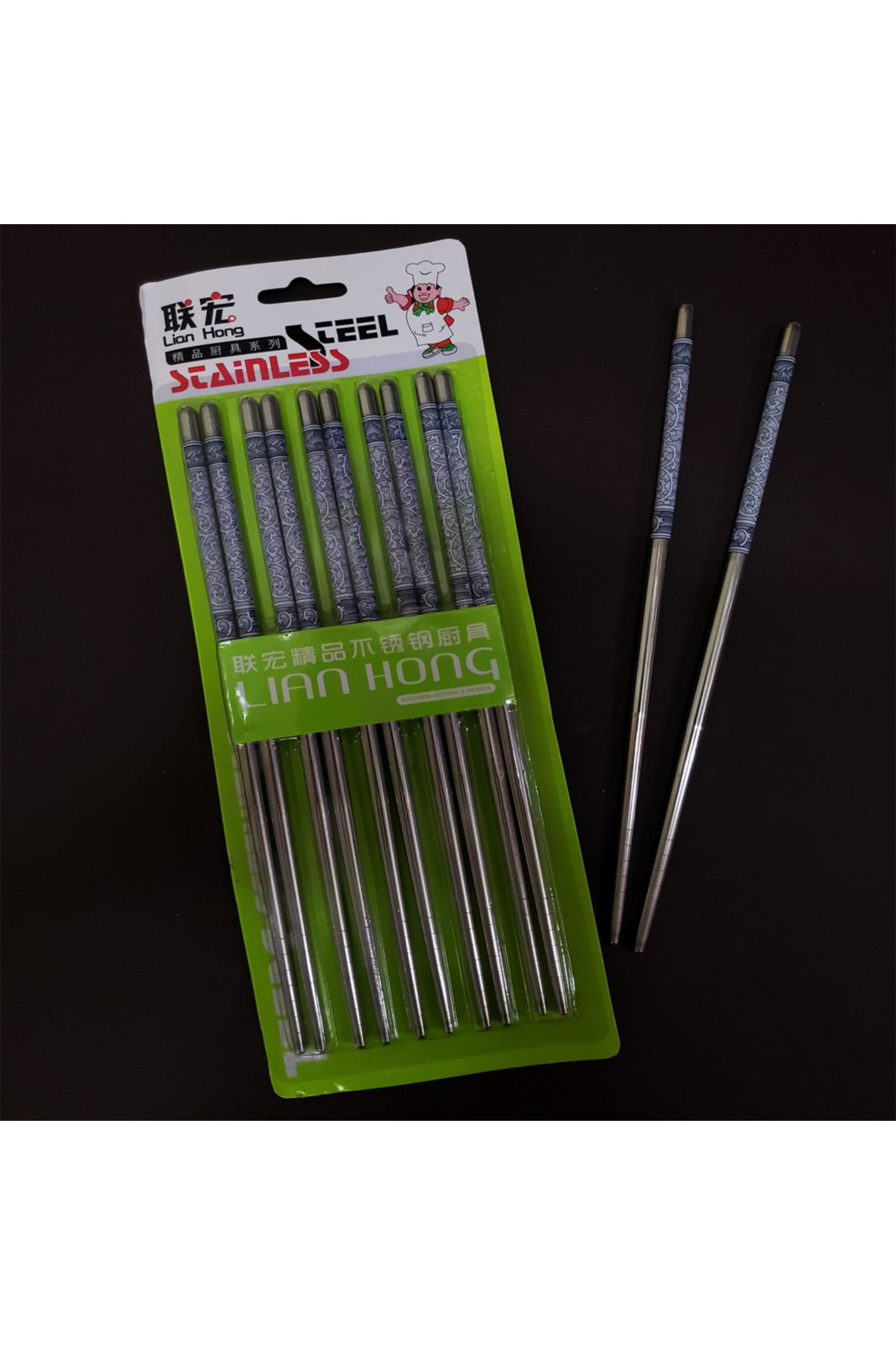 Tahtakale Dünyası Metal çin çubukları Chopstick paslanmaz çelik yemek çubuğu japon kore yemek için metal çubuk çatal
