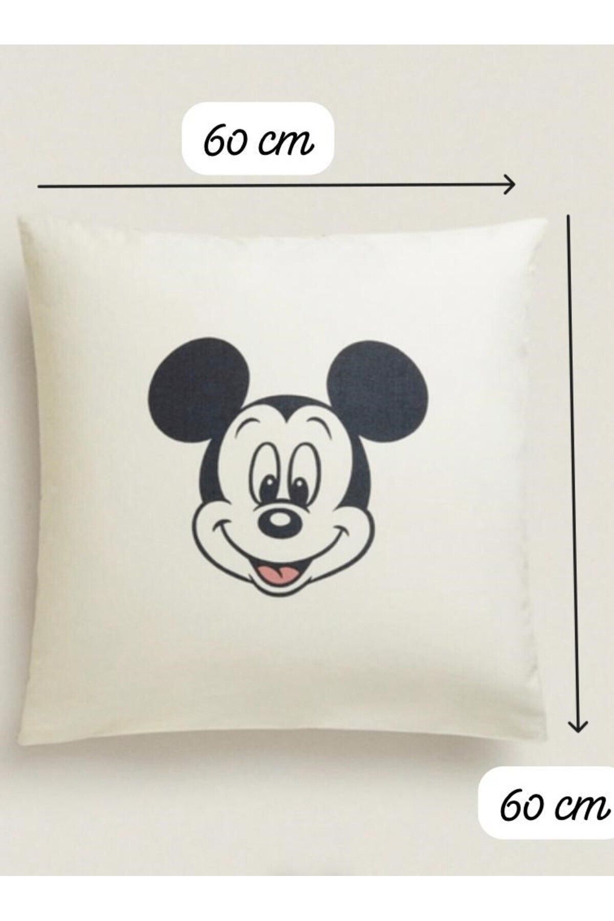 Taç Mickey Mouse Disney Yatak Üstü Dekoratif Yastık Kılıfı 1 ADET