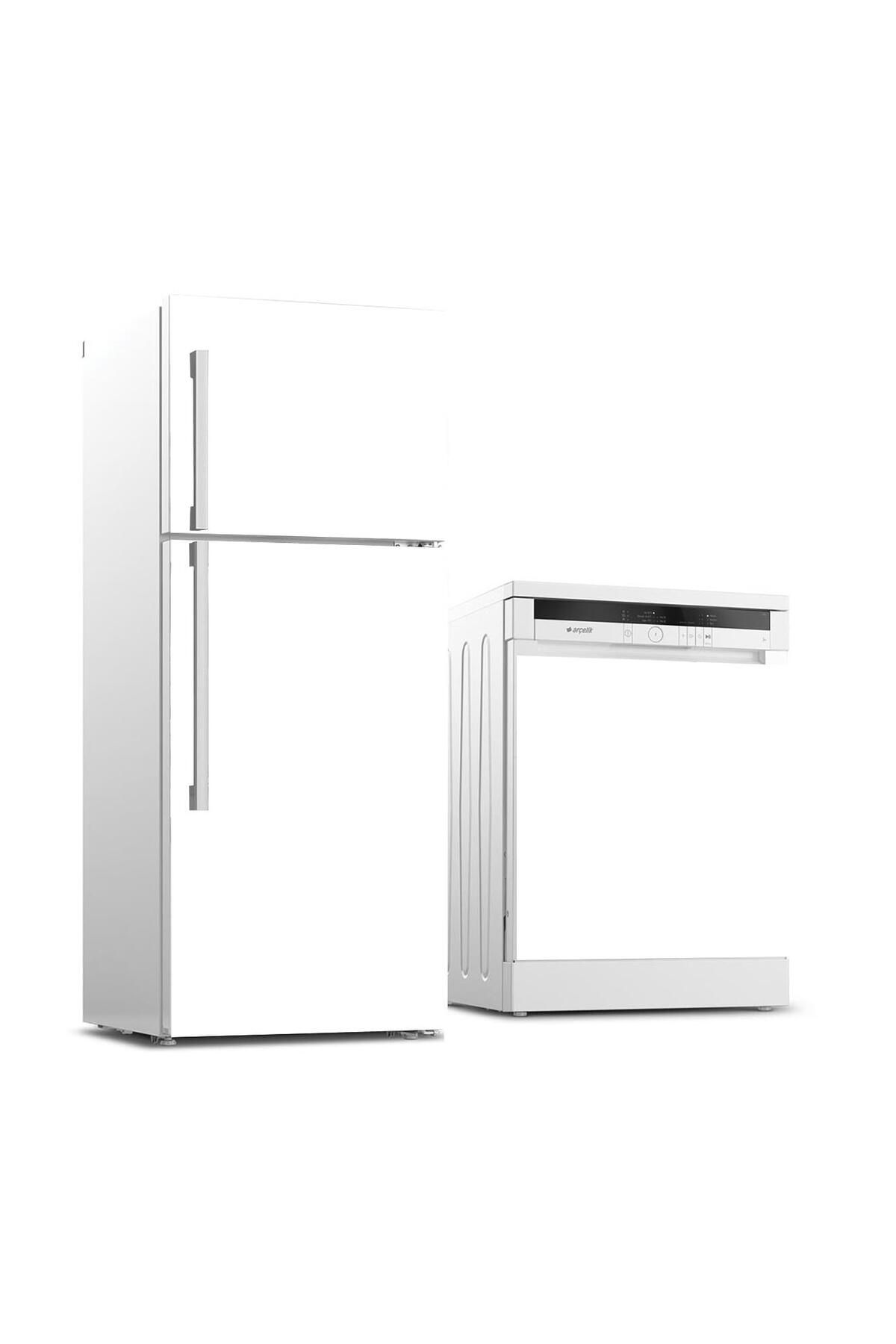 StickerArt Buzdolabı ve Bulaşık Makinası Beyaz Eşya Sticker Kaplama Beyaz Renk