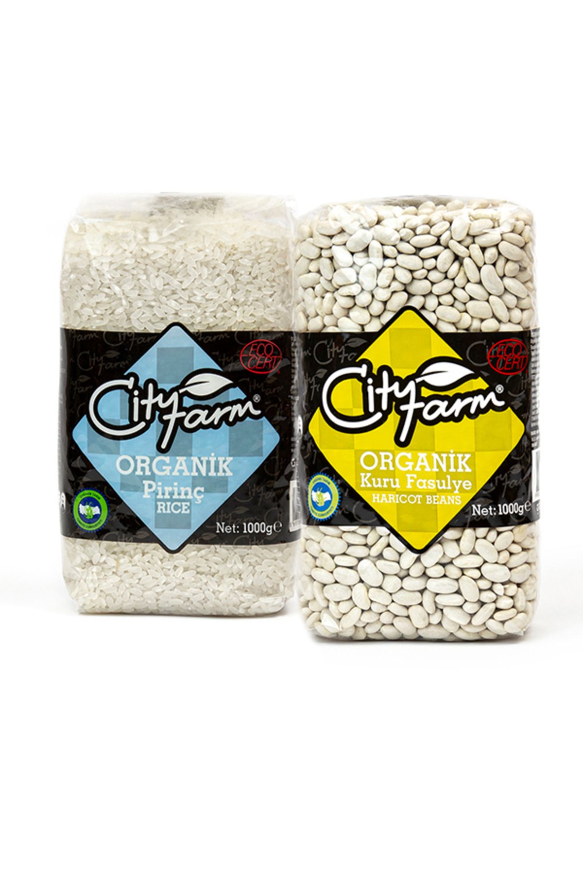 CityFarm Organik Pirinç 1 kg ve Organik Kuru Fasulye 1 kg