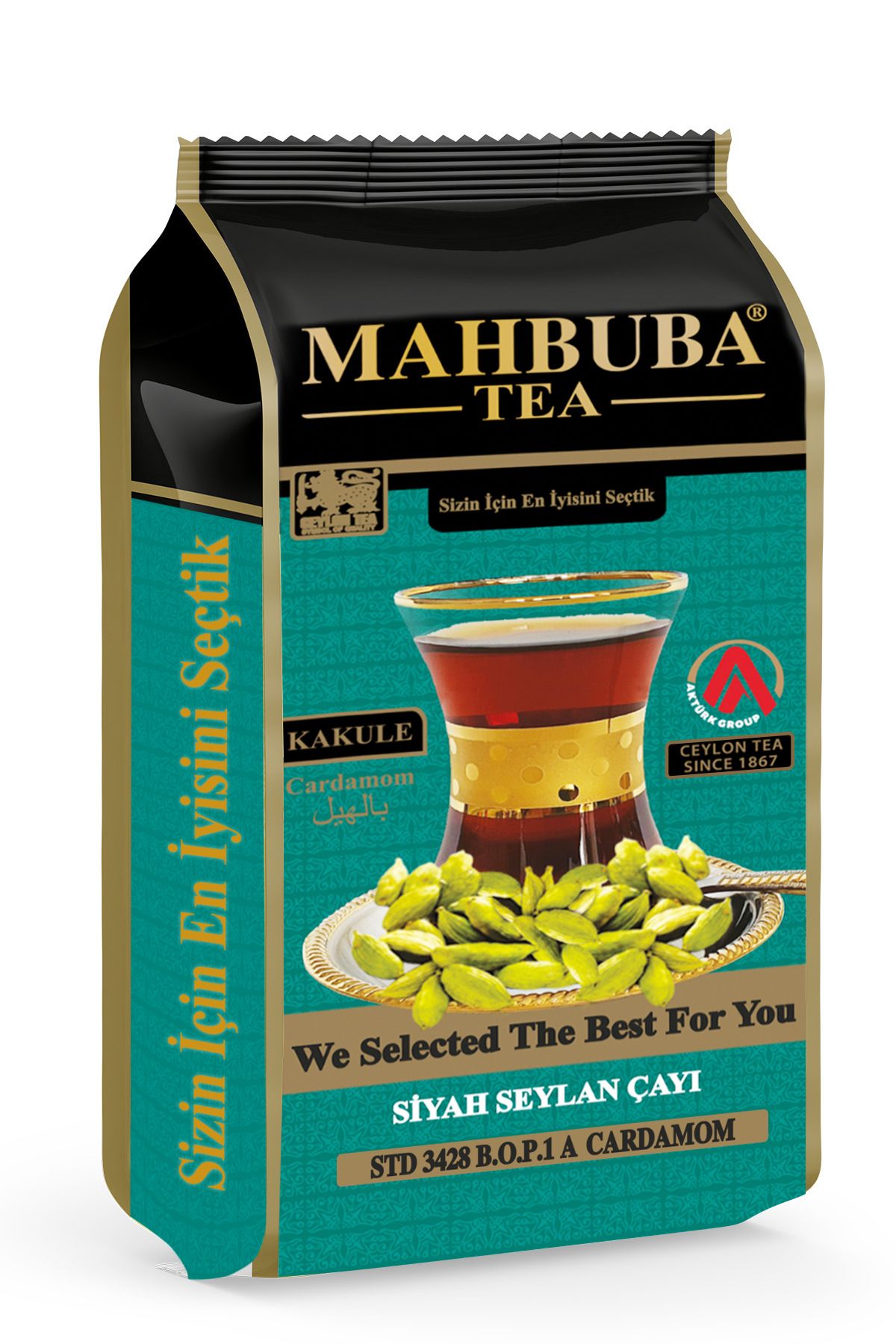 Mahbuba Tea Std 3428 Kakule Cardamom Aromalı Ithal Seylan Sri Lanka Ceylon Kaçak Siyah Yaprak Çayı 200gr
