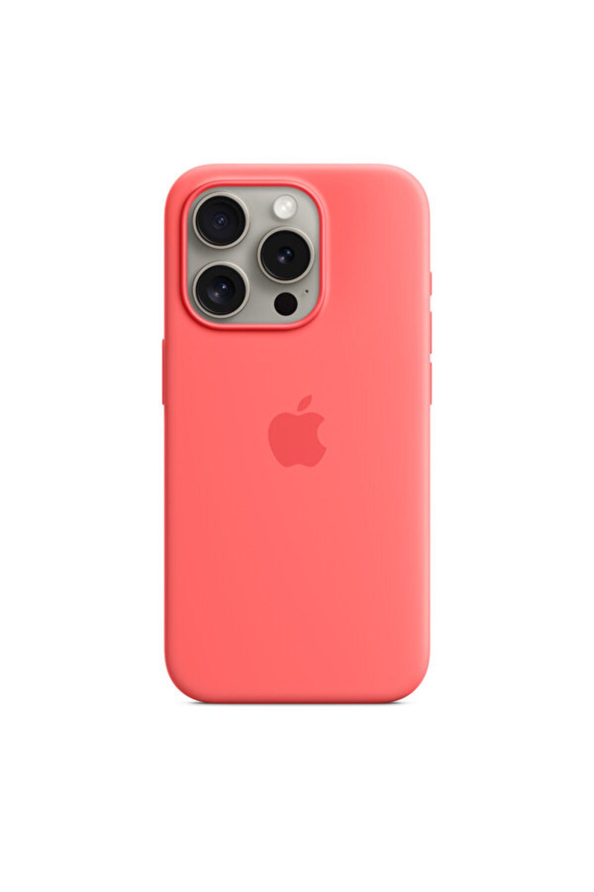 Apple iPhone 15 Pro Uyumlu MagS Silikon Kılıf Guava
