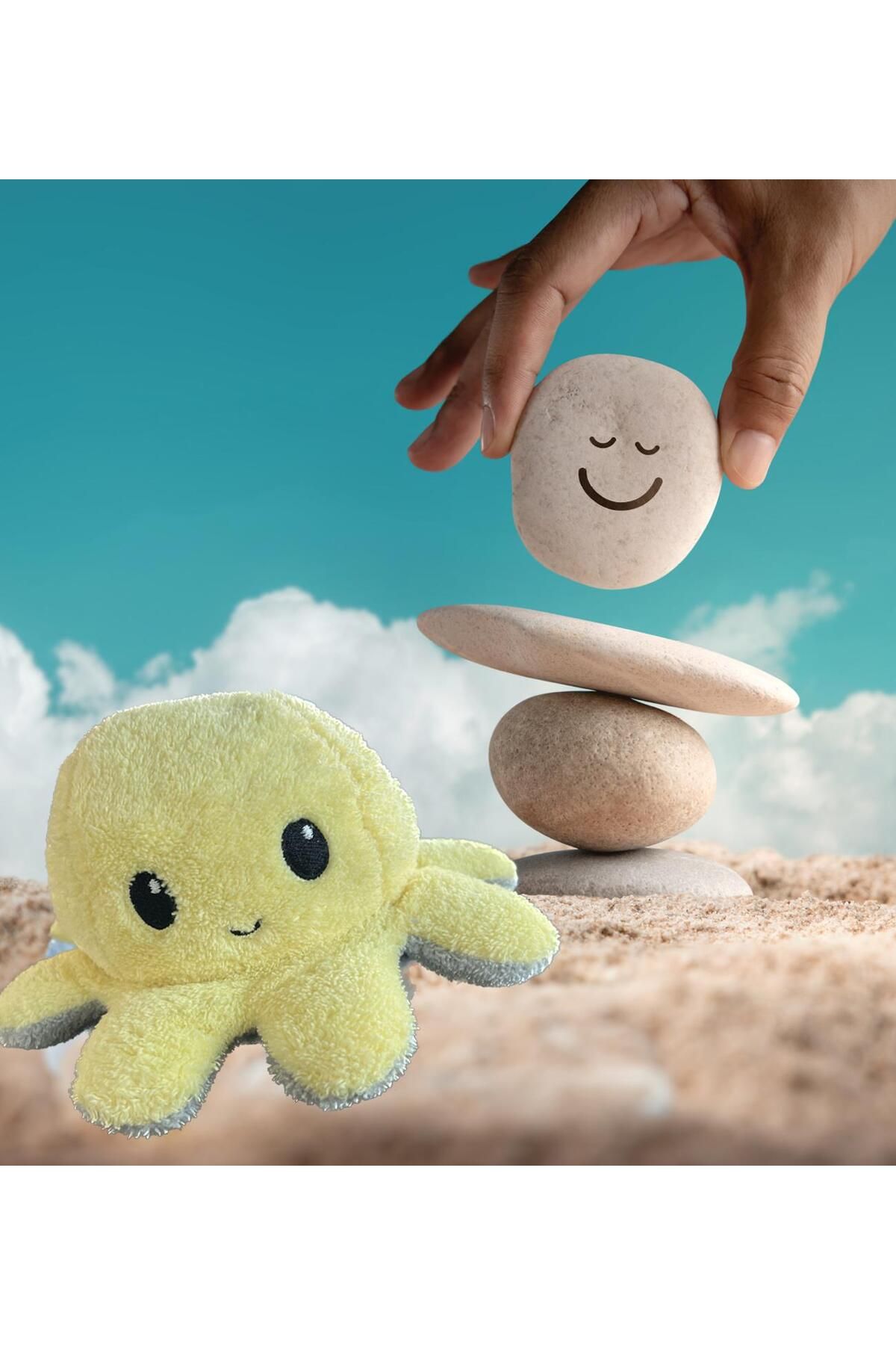 Sole Peluş Çift Taraflı Mood Ahtapot - Ruh Halinizi Dış Dünya ile Paylaşın...