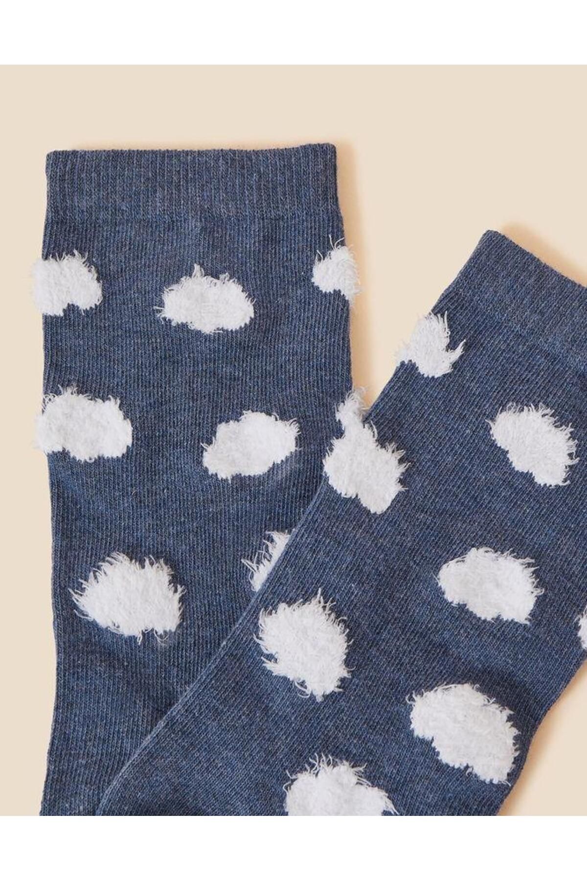 Accessorize Kabartma Bulut Desenli Mavi Çorap