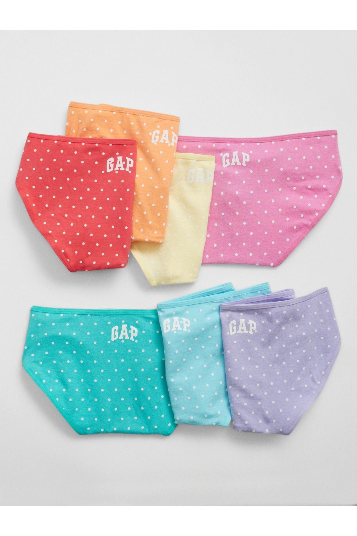 GAP Kız Çocuk Çok Renkli Logo 7'li Bikini Külot Seti