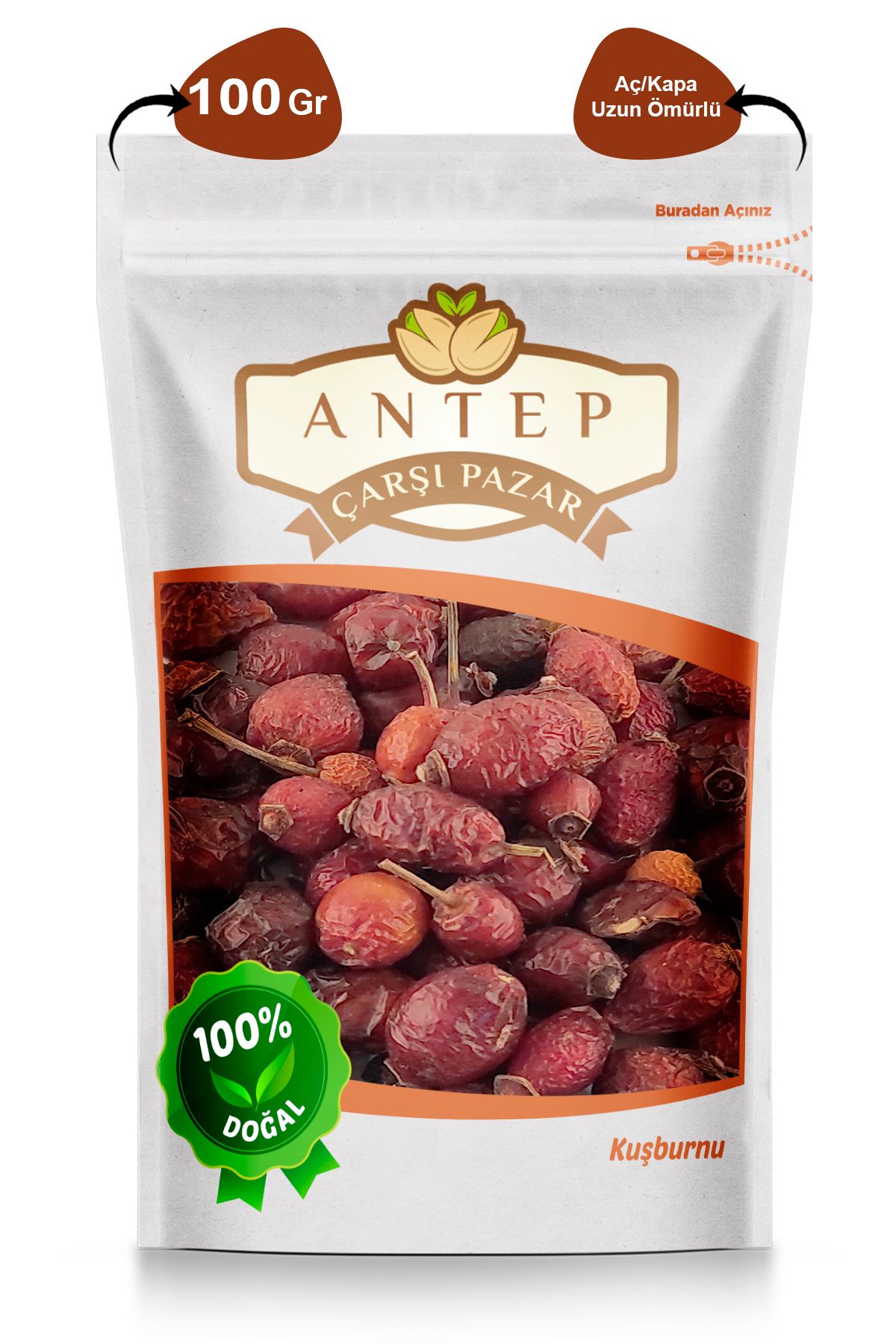 Antep Çarşı Pazar Kuşburnu Yerli (Kurutulmuş) | 100 Gr.