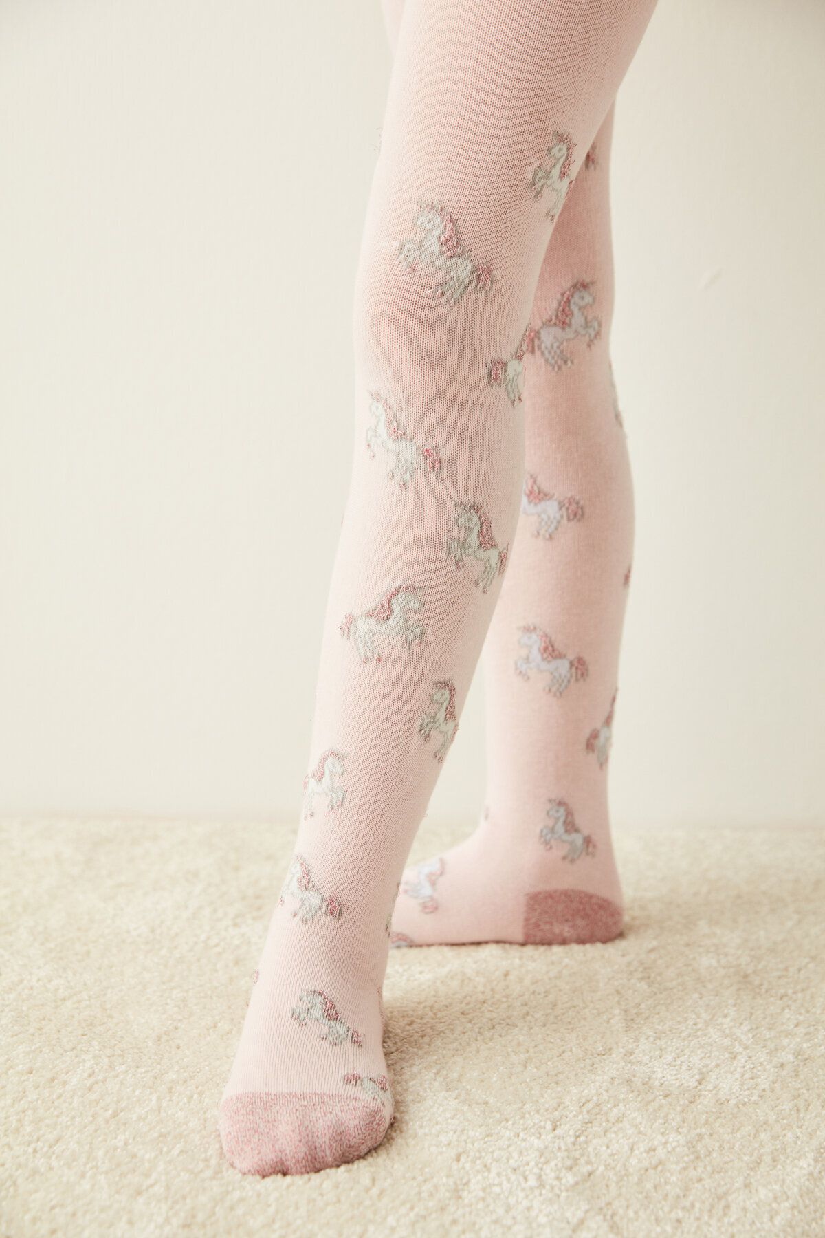 Penti Pembe Kız Çocuk Unicornlu Külotlu Çorap