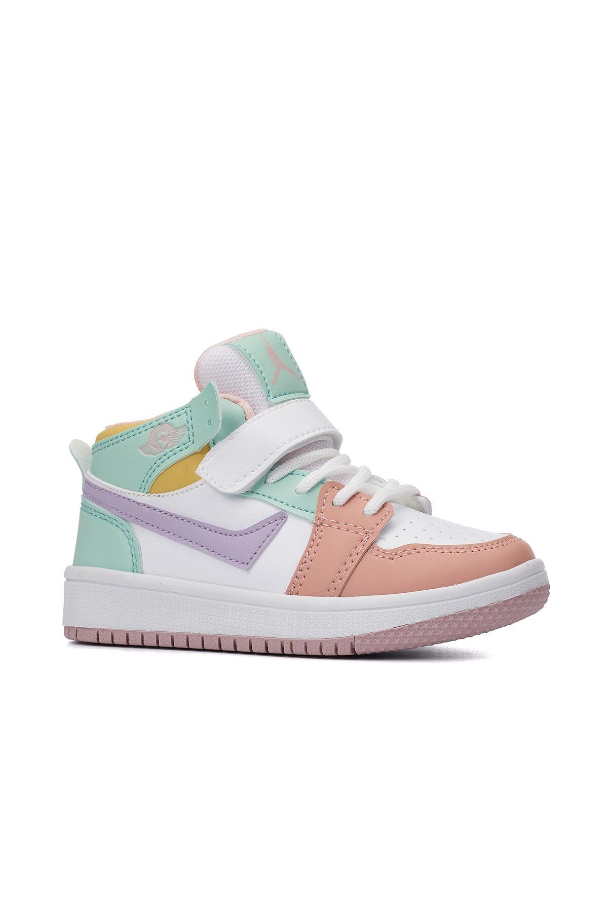 Nstil Günlük Unisex Pembe Mor Çocuk Sneaker Bağcıklı Ve Cırtlı Hafif Kaymaz Taban Rahat Spor Ayakkabı 8070