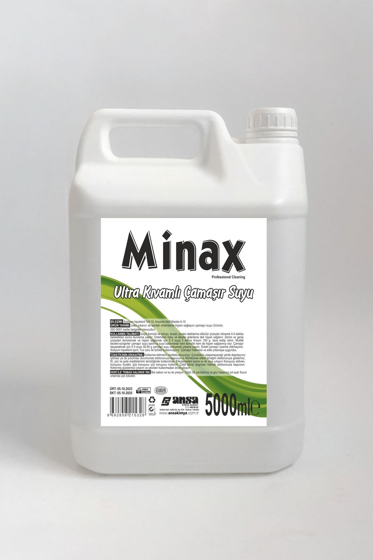 MİNAX professional cleaning Beyaz Sabun Parfümlü Ultra Kıvamlı Çamaşır Suyu 5 Lt.