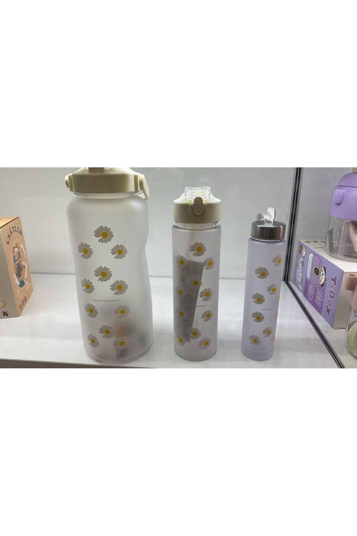 Tiklasende 3 Lü Set BPA İçermez Motivasyonel Su Matarası Pipetli Suluk Tritan Spor Salonu Su Şişesi