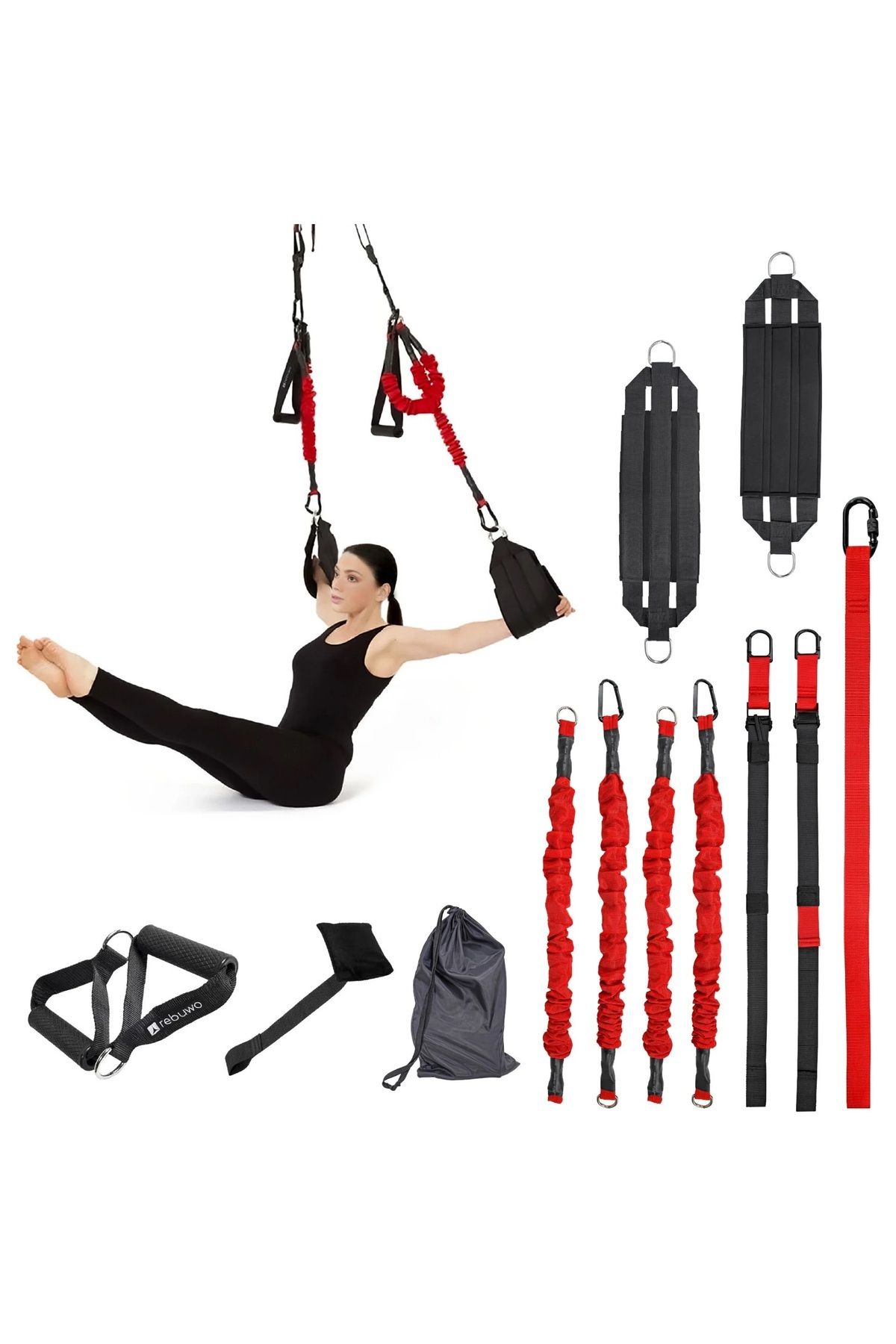 Avessa Rebuwo 4D Pro Exerciser Set Yoga Elastik Egzersiz Aleti Tüm Vücut Antrenmanı Egzersiz Aleti