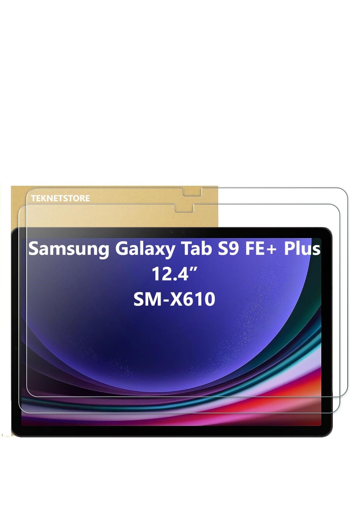 TEKNETSTORE Samsung Galaxy Tab S9 Fe Plus 12.4 Inç Nano Kırılmaz Ekran Koruyucu Şeffaf Cam Tam Uyumlu Sm-x610