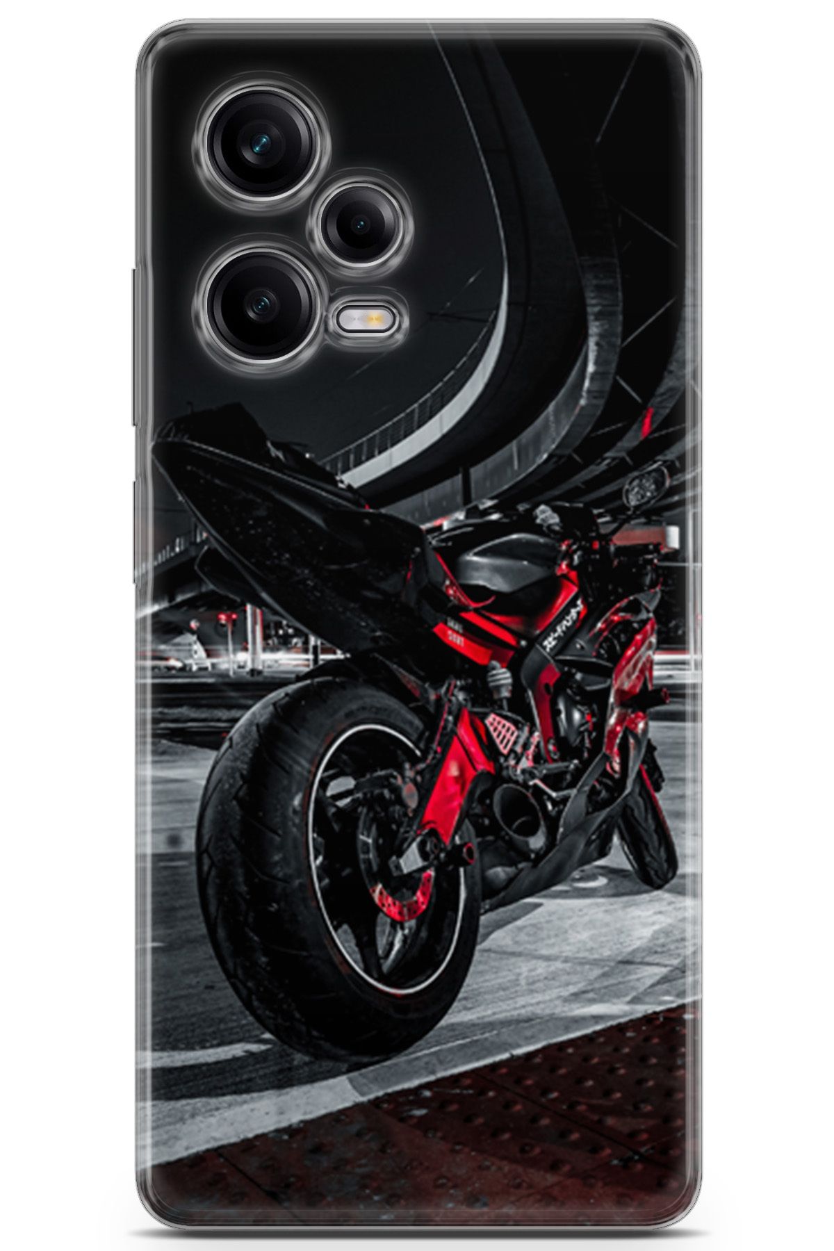 Lopard Xiaomi Redmi Note 12 Pro 5G Enjoy Parlak Kılıf Milano 18 Kırmızı Motosiklet
