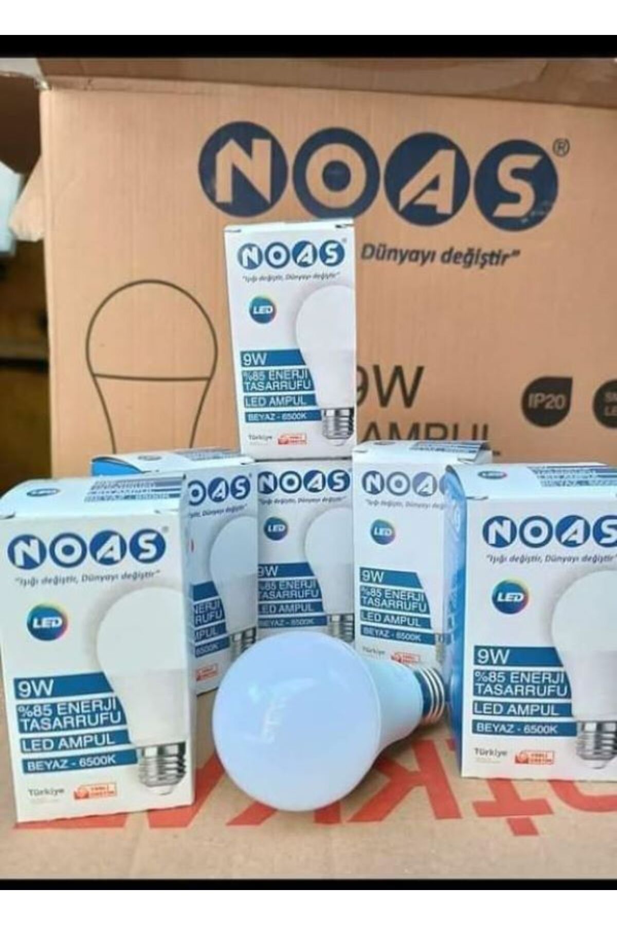 Noas Led Noas 9w Led Ampul Beyaz Işık 20 Adet(ÇOK AL AZ ÖDE)