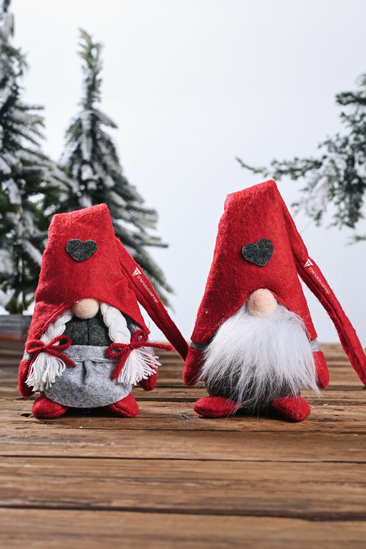 C9 Gnome Noel Süsü 2’li Set, Noel Baba Gnome Dekorasyon Seti