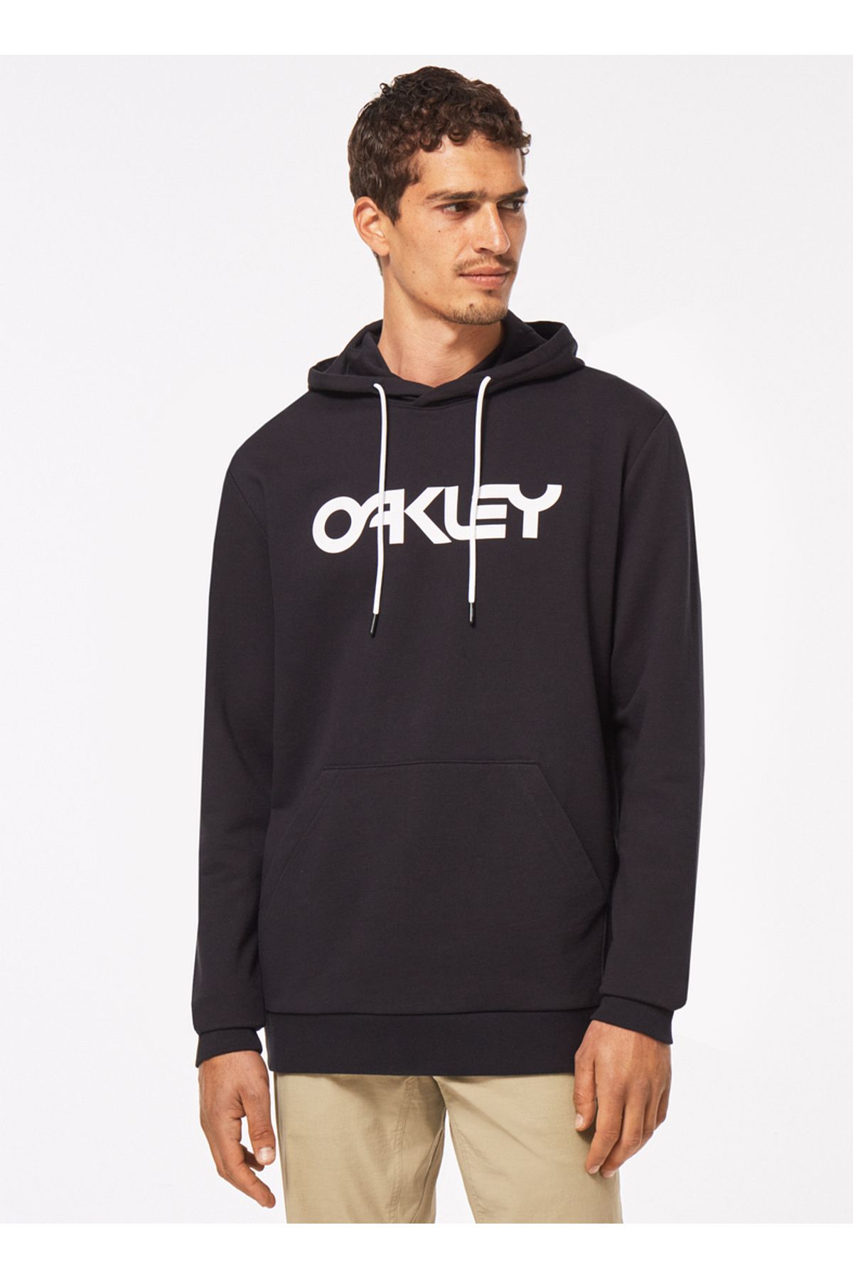 Oakley Siyah - Beyaz Erkek Kapüşonlu Baskılı Sweatshirt FOA402599 B1B PO HOODIE 2.0