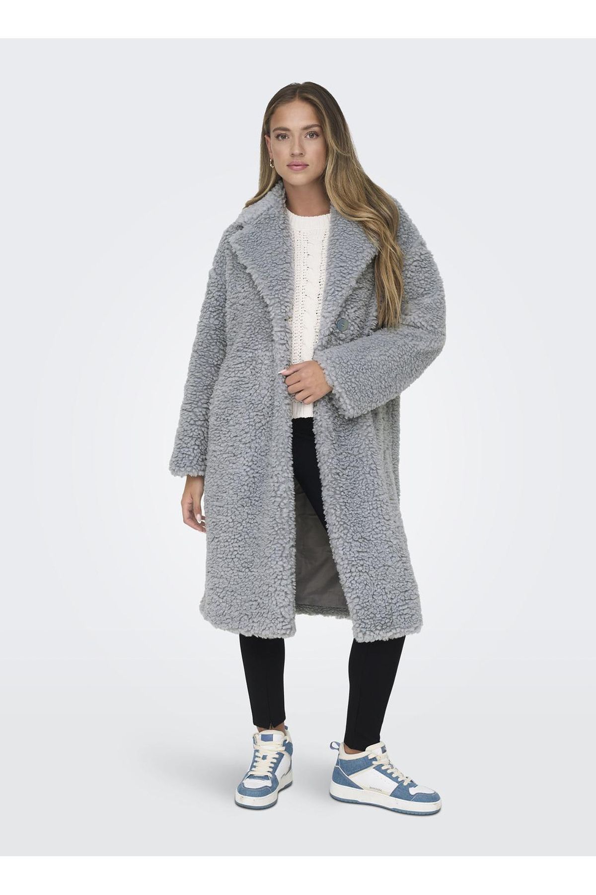 Only Açık Mavi Kadın Kaban ONLELLIE SHERPA LONG COAT CC OTW